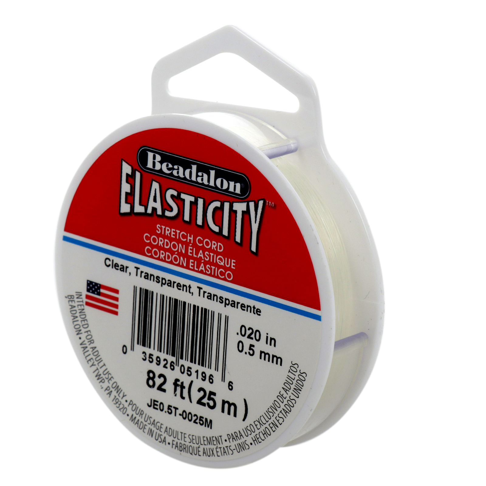 elasticity elastic cord clear - diameter 0,5mm - 25mt spool | 1pc