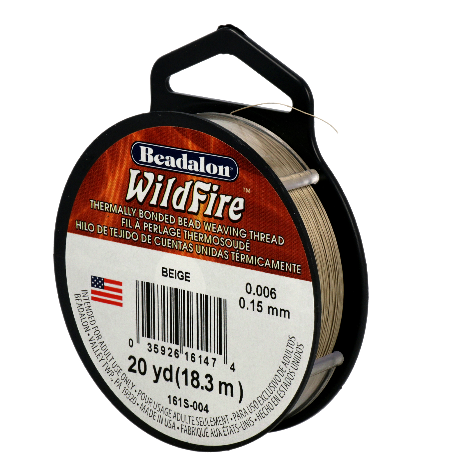 beige wildfire beading thread - size 0,15mm - 18,3mt spool | 1pc