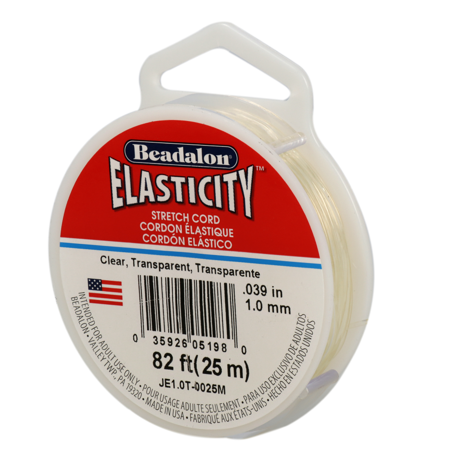 elasticity elastic cord clear - diameter 1mm - 25mt spool | 1pc