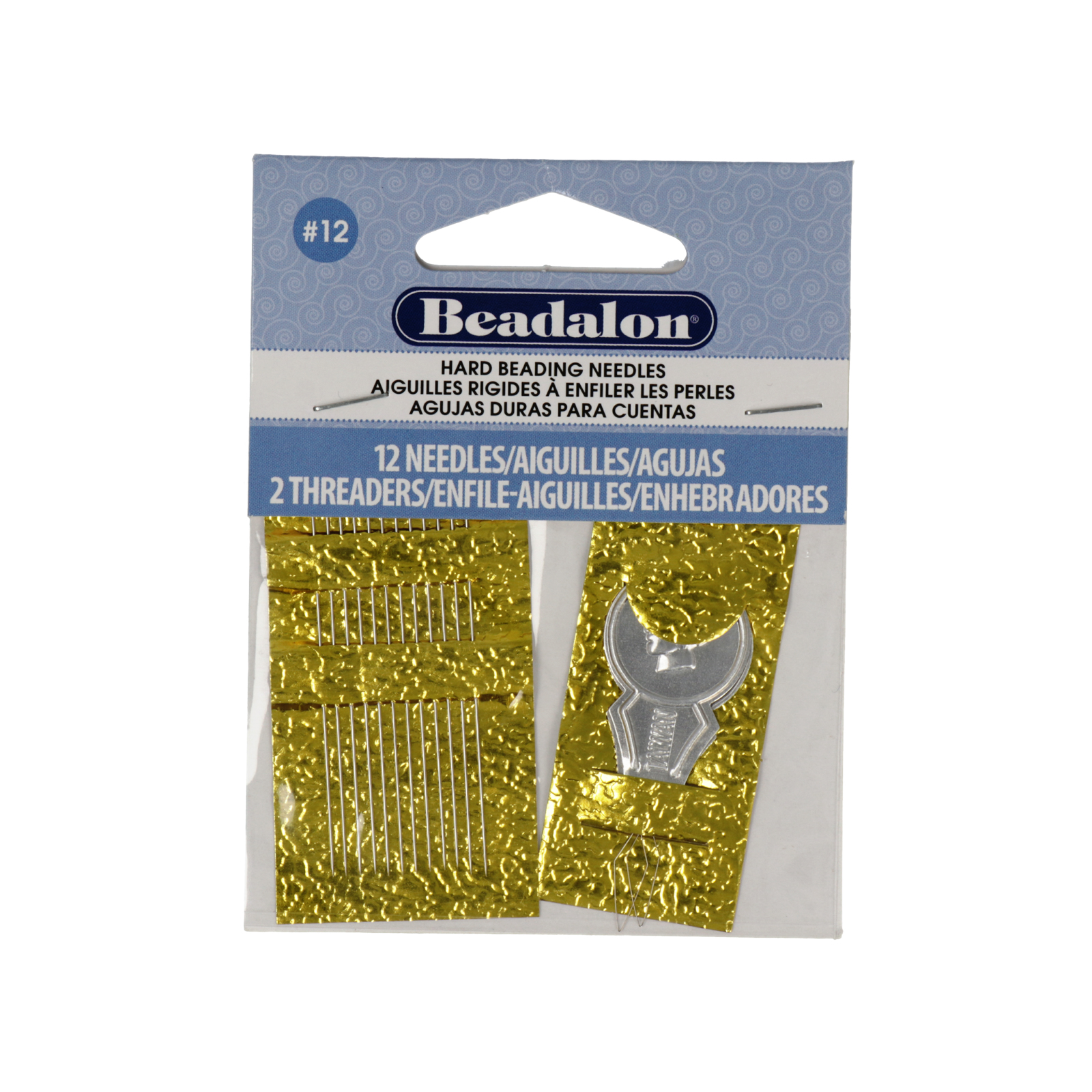 perlen nadeln hard #12 53mm - 12st + 2 nadeleinfädler | 1st