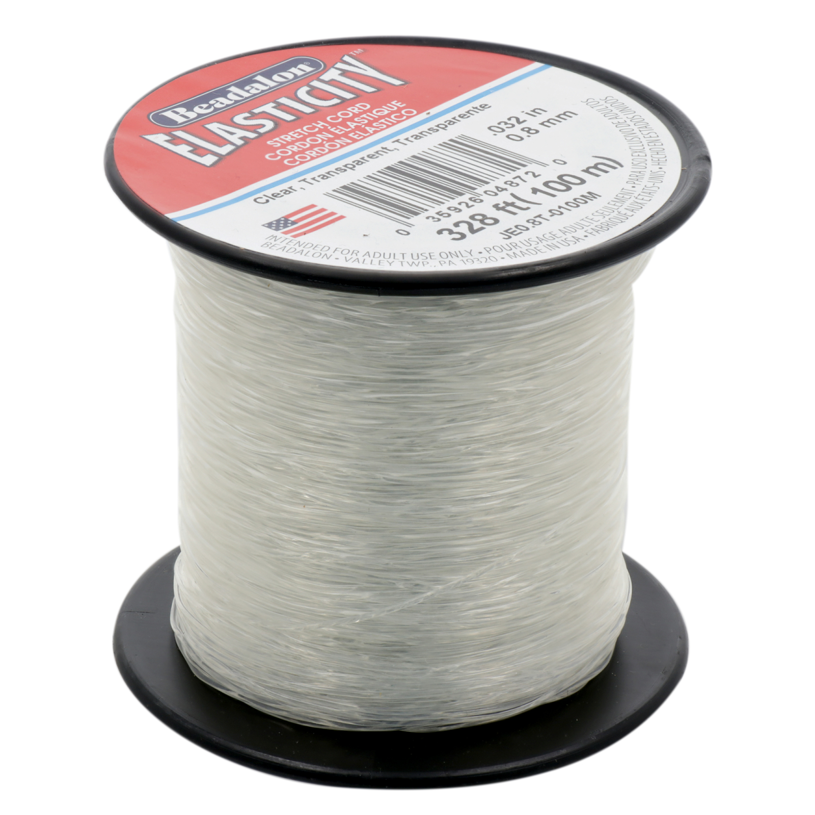 elasticity elastic cord clear - diameter 0,8mm - 100mt spool | 1pc