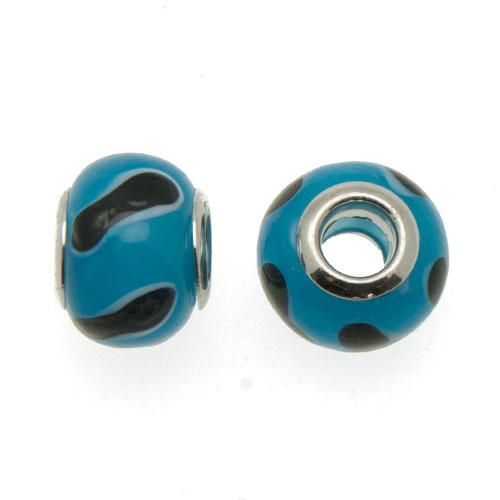 light blue large hole beads 14x10mm | 2pc