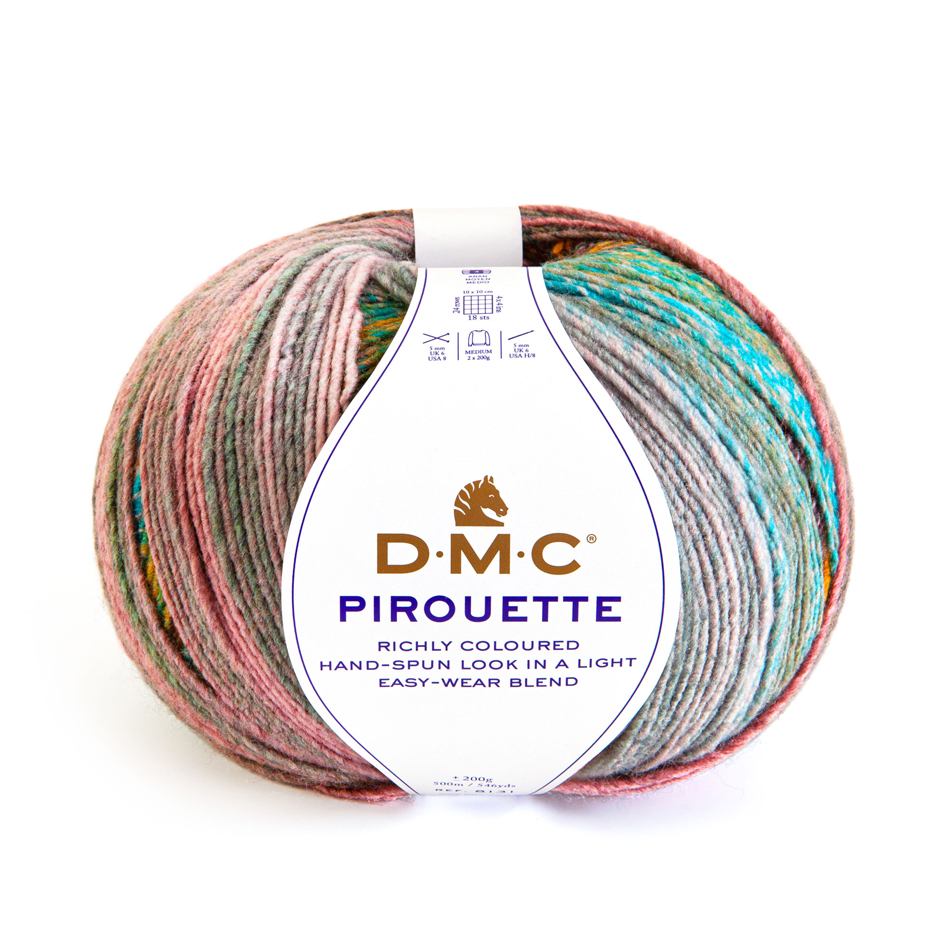 dmc pirouette - turquoise/rose (707) - 200gr (500mt) | 1pc