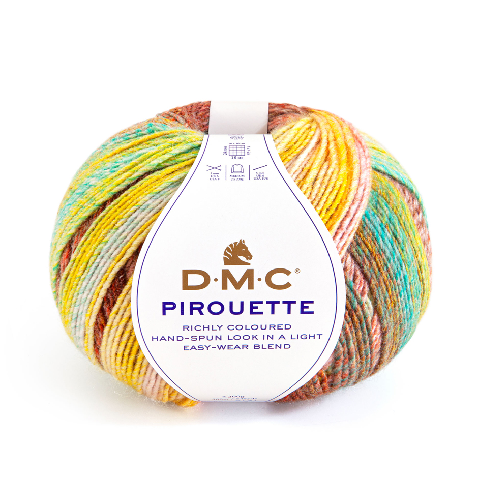 dmc pirouette - yellow/rose/turquoise (695) - 200gr (500mt) | 1pc