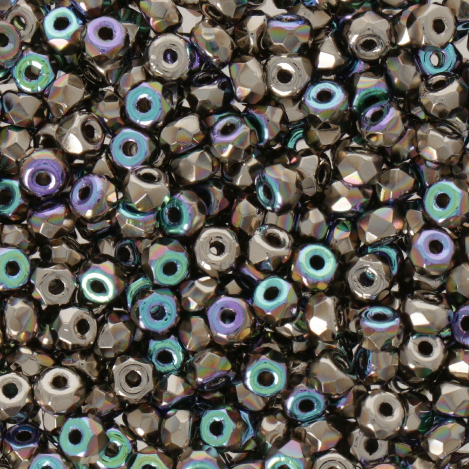 czech fire-polished micro spacer nickel plate ab 3x2mm | 50pc