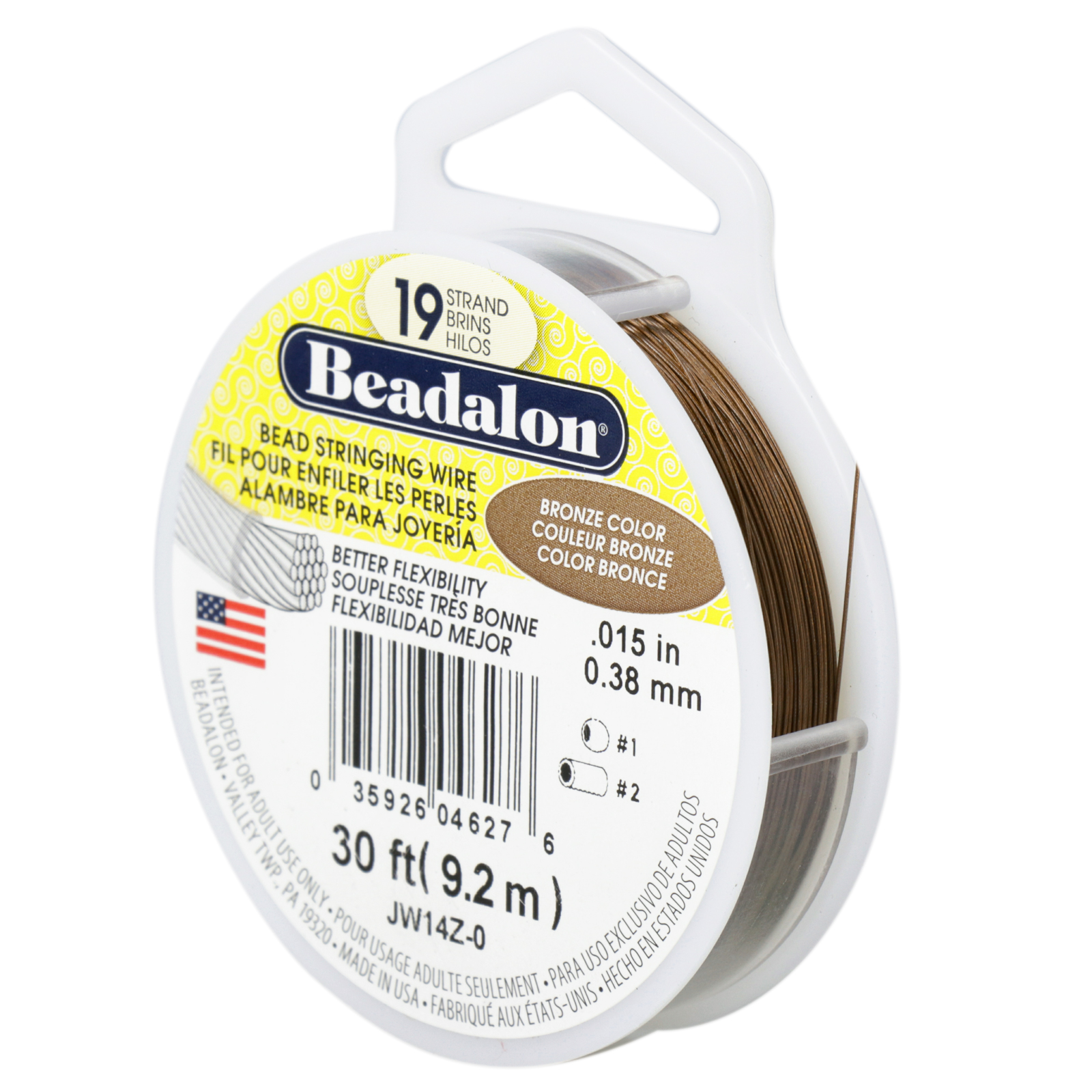 edelstahldraht beadalon bronze 19 stränge - durchmesser 0,38mm - spule 9,2mt | 1st