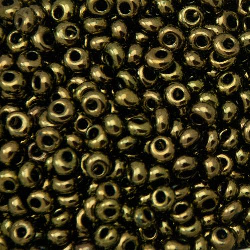 magatama toho seed beads 3mm - gold lustered olivine (422) | 10gr