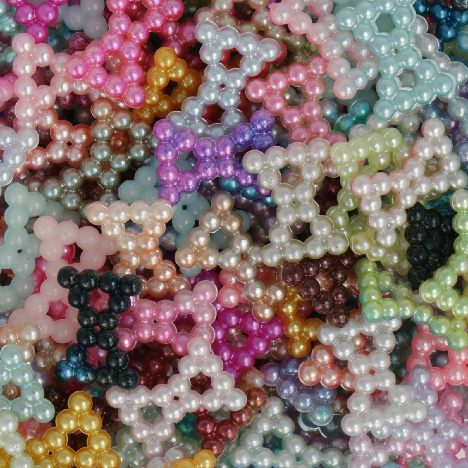 candy acryl beads - pearl multicolor bow 12x9mm | 50pc