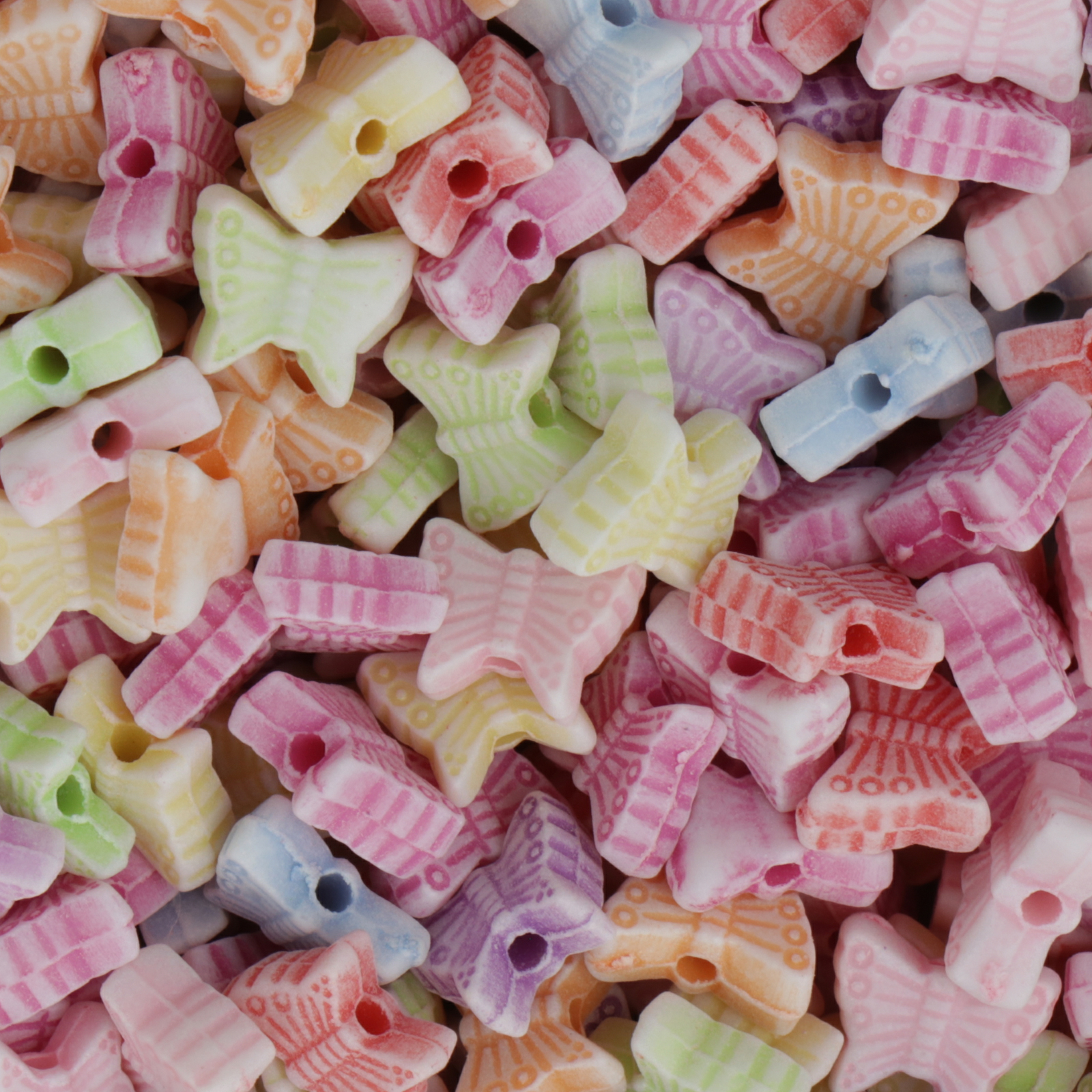 candy acryl beads - pastel multicolor butterfly 8x3mm - 150pc aprox. | 25gr