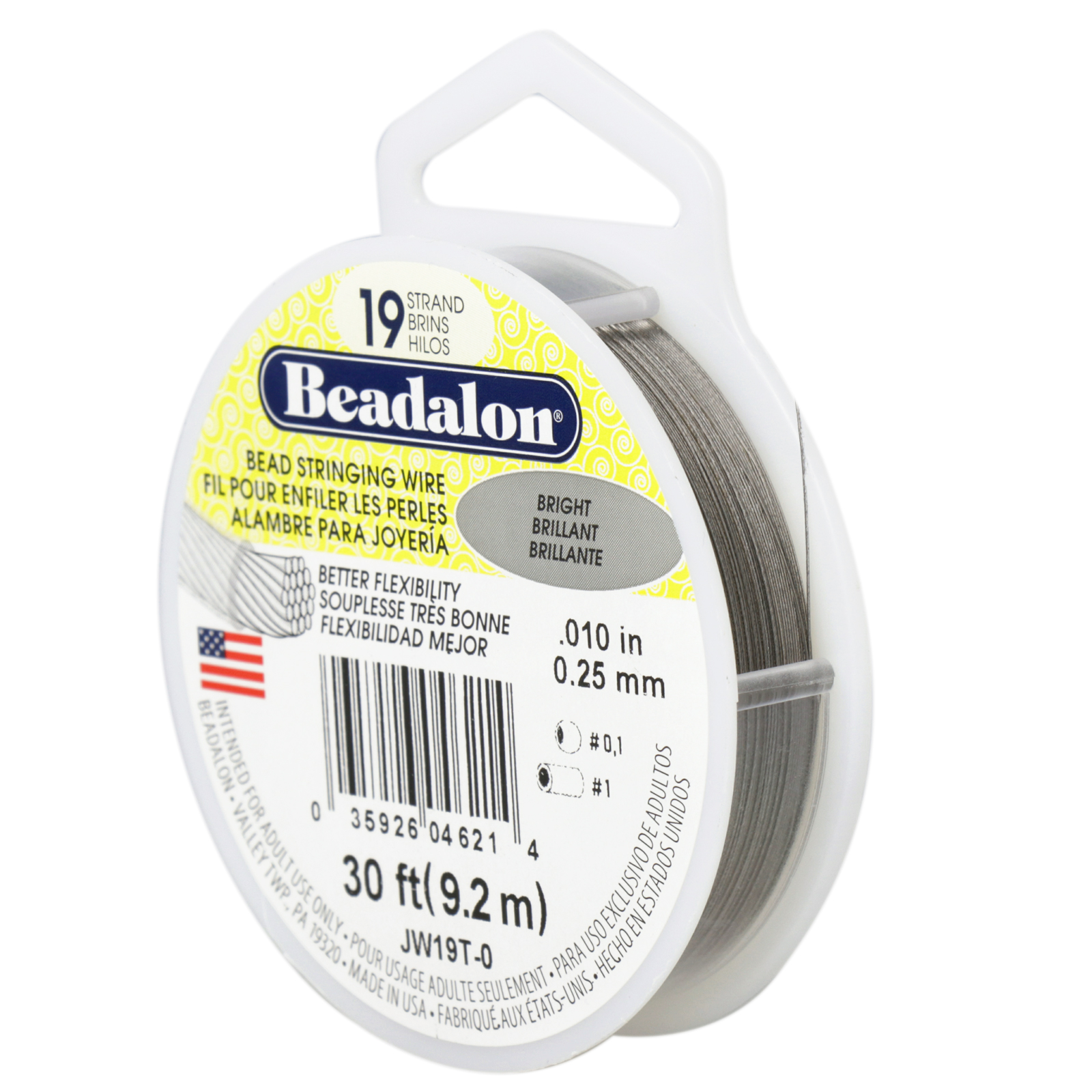 beadalon 19 strand beading wire - diameter 0,25mm - 9,2mt spool | 1pc