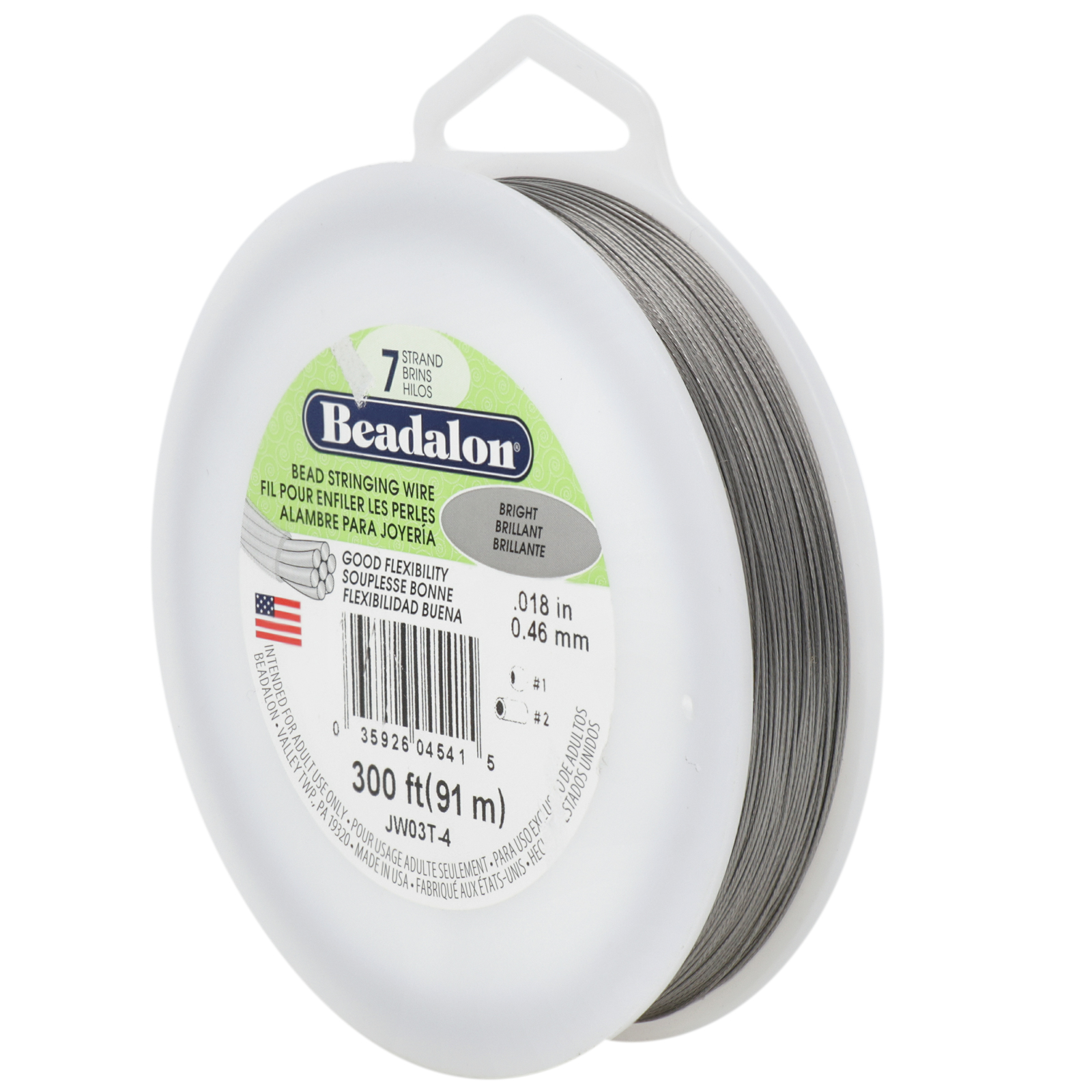beadalon 7 strand beading wire - diameter 0,46mm - 91mt spool | 1pc