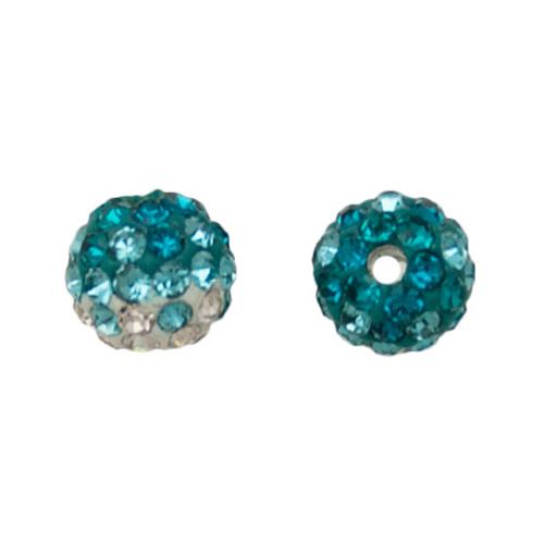 pave' beads - blue zircon multicolor round 6mm | 1pc