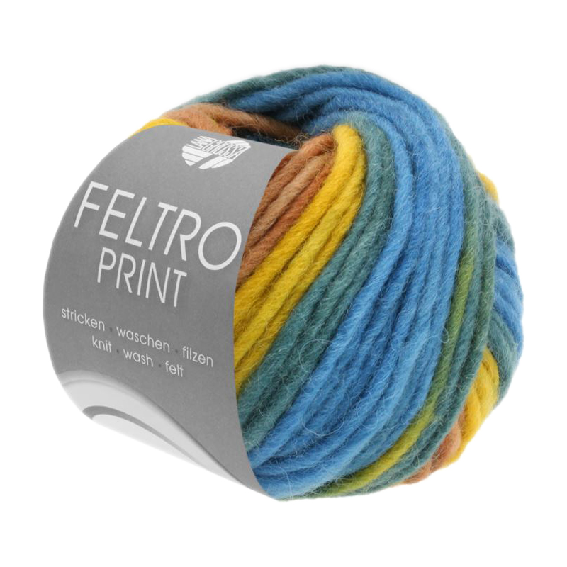 feltro print lana grossa - mustard/brown/teal/marine (386) - 50gr (50mt) | 1pc