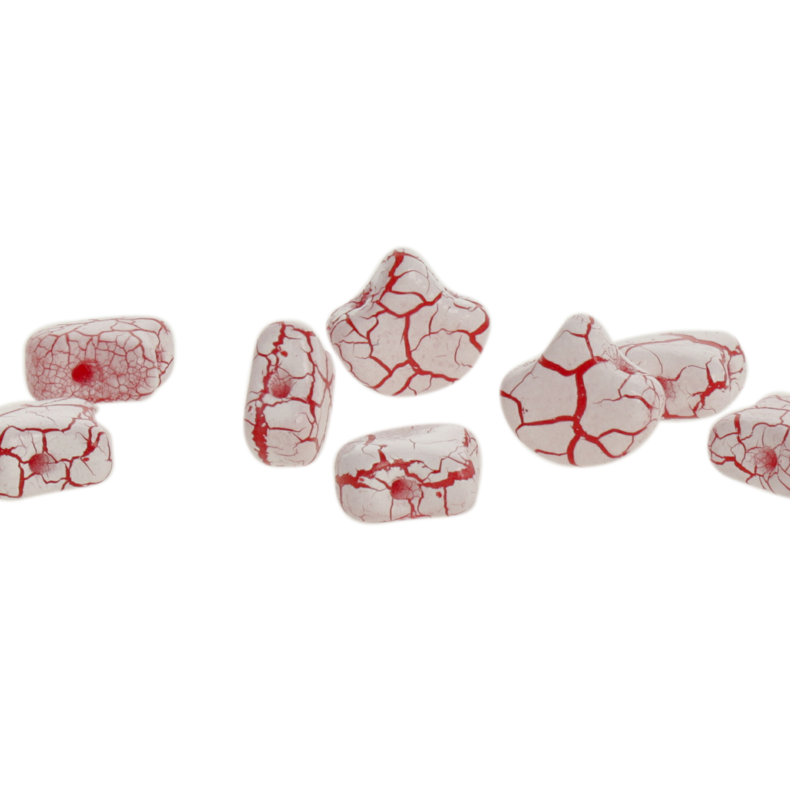 ginko glasperlen iconic white/red 7,5mm | 10gr