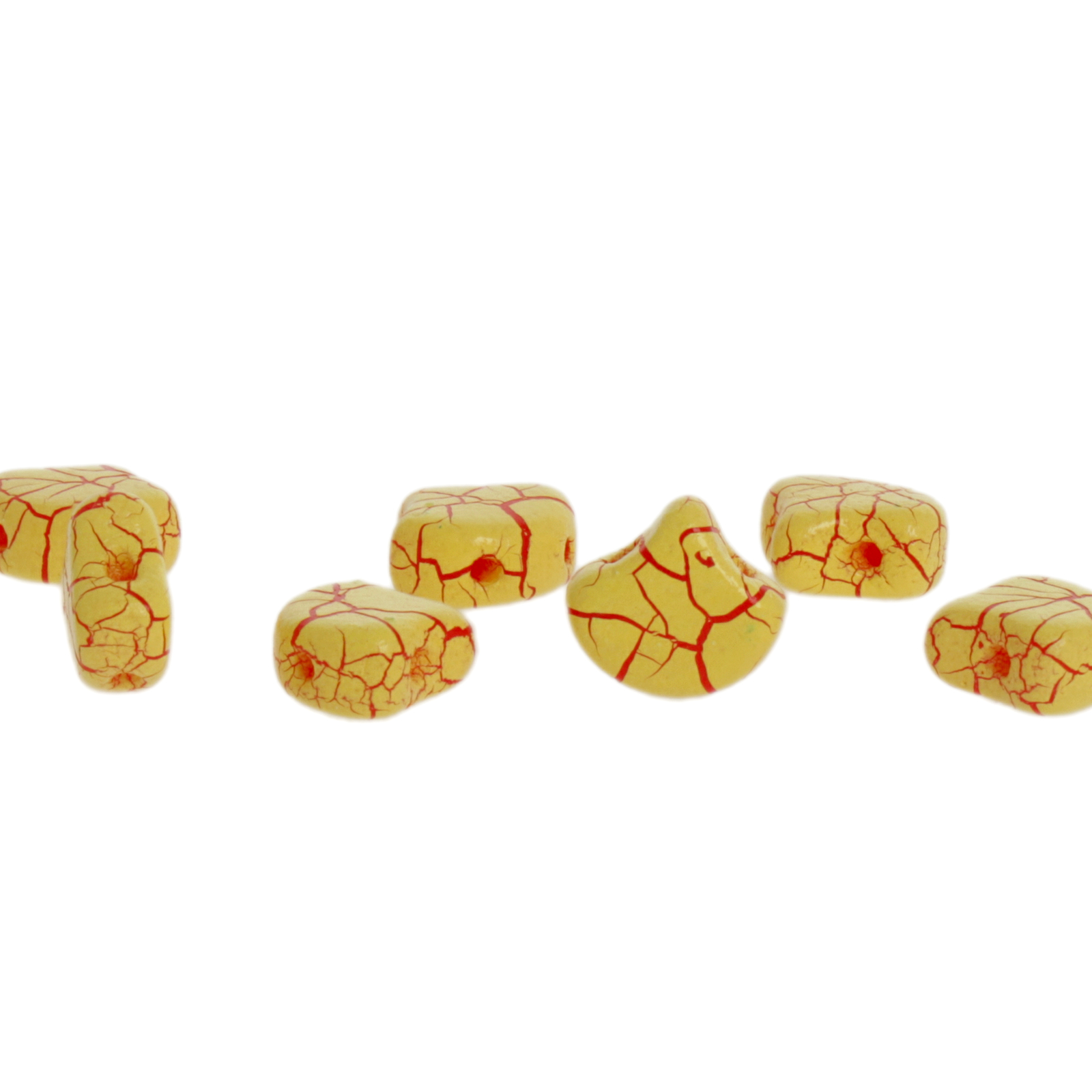 czech glass ginko beads iconic yellow/red 7,5mm | 10gr