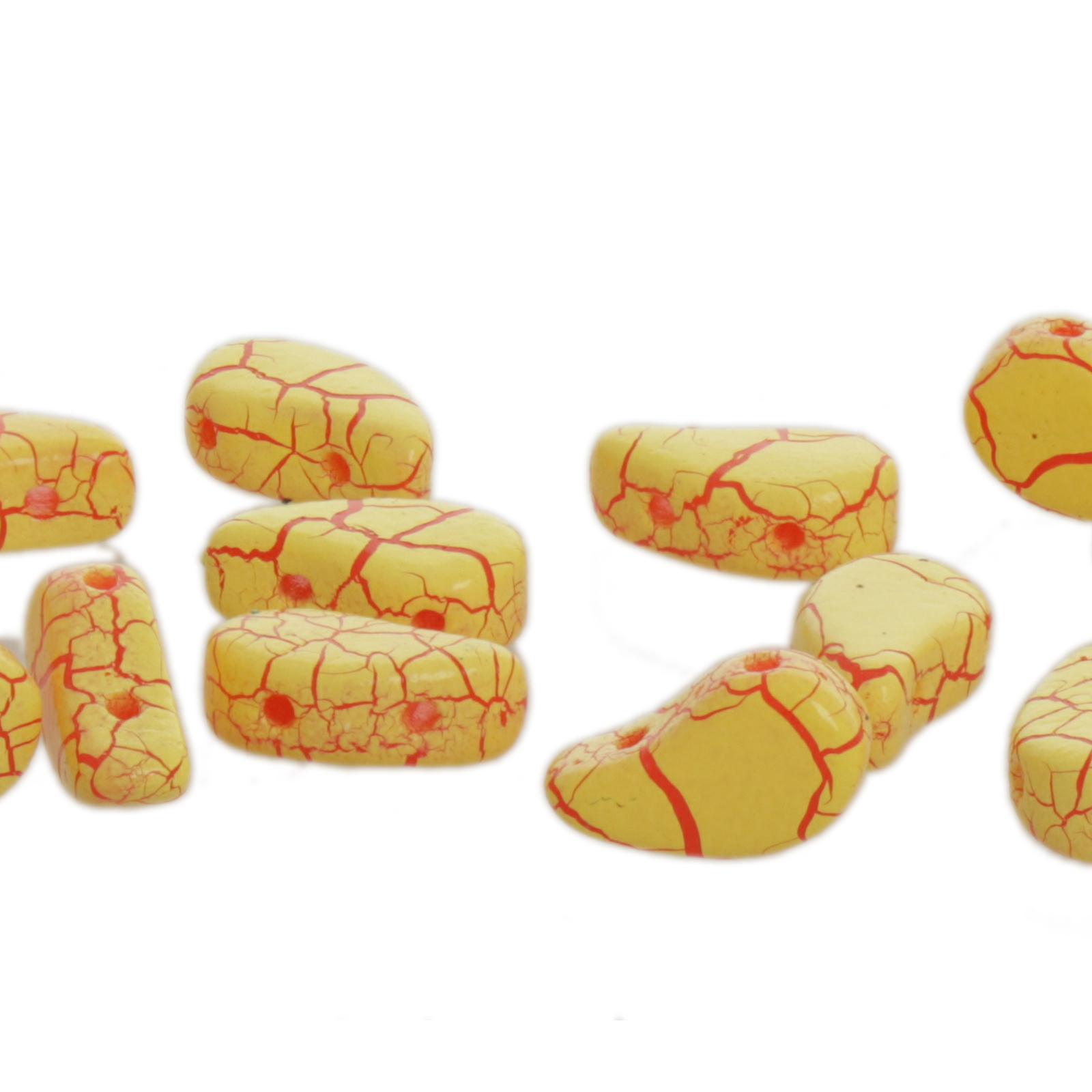 paisley duo beads iconic yellow/red 8x5mm | 10gr