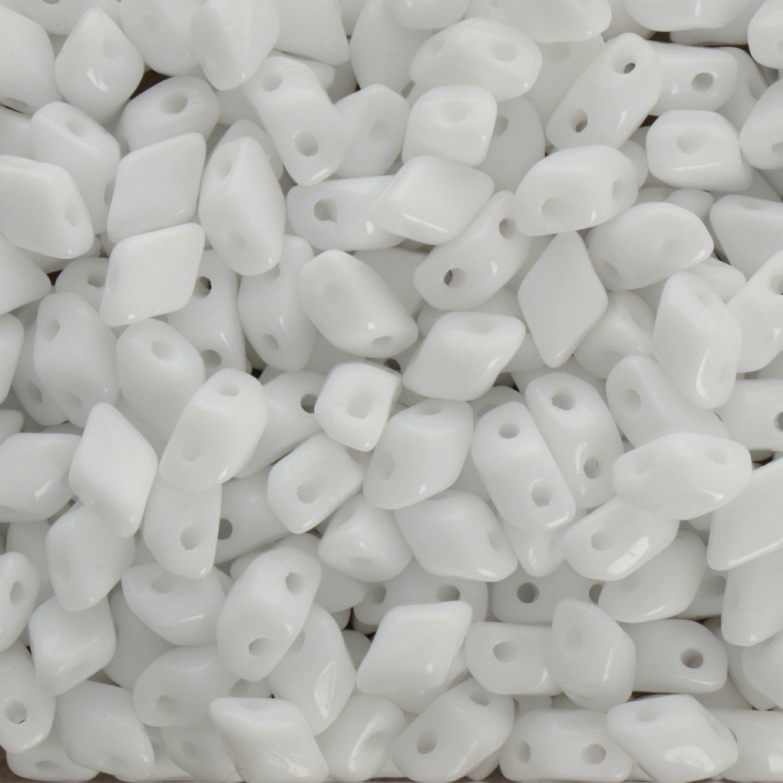 mini gemduo glasperlen opaque white 6x4mm