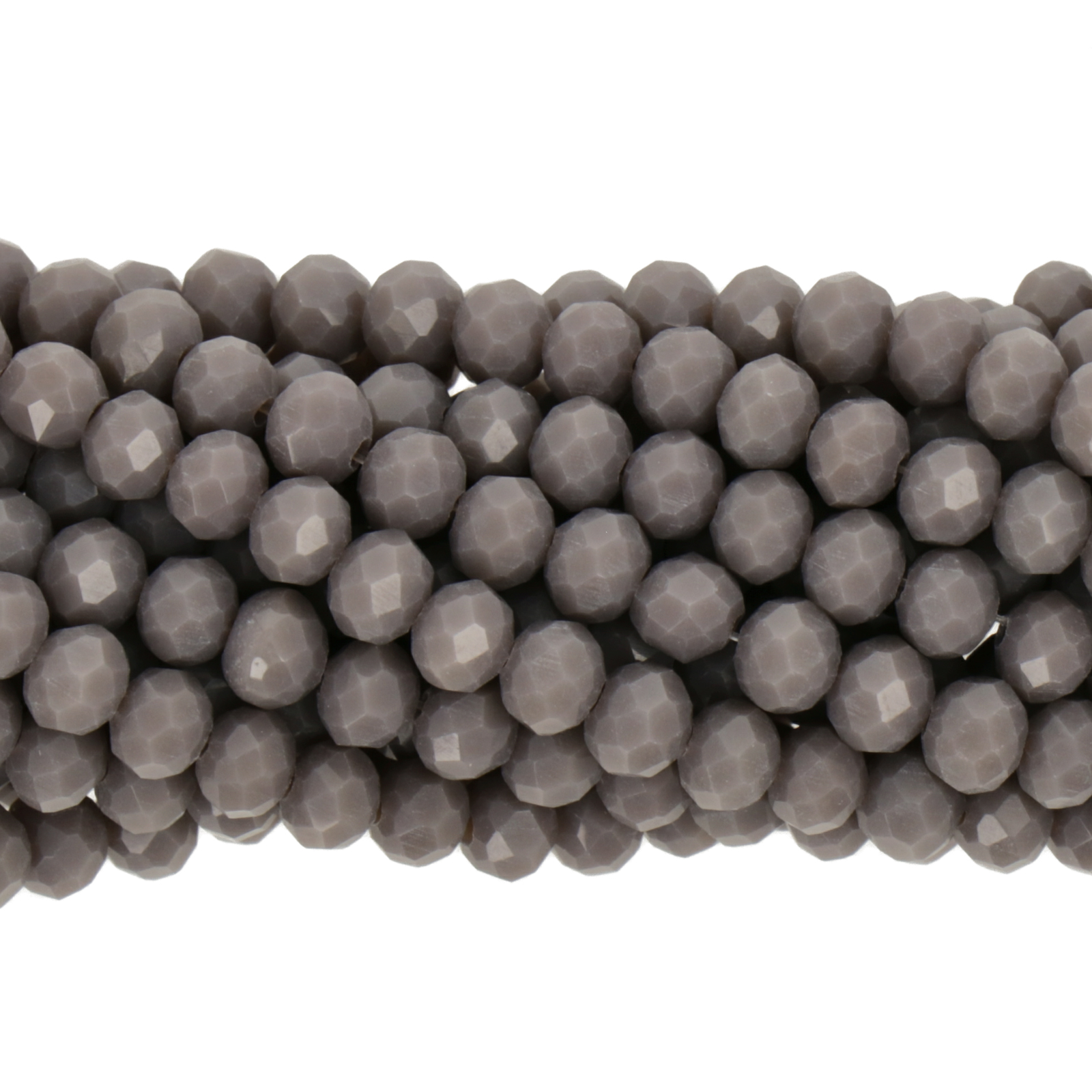 opaque dark grey chinese crystal faceted roundelle 4x3mm | 1 strand