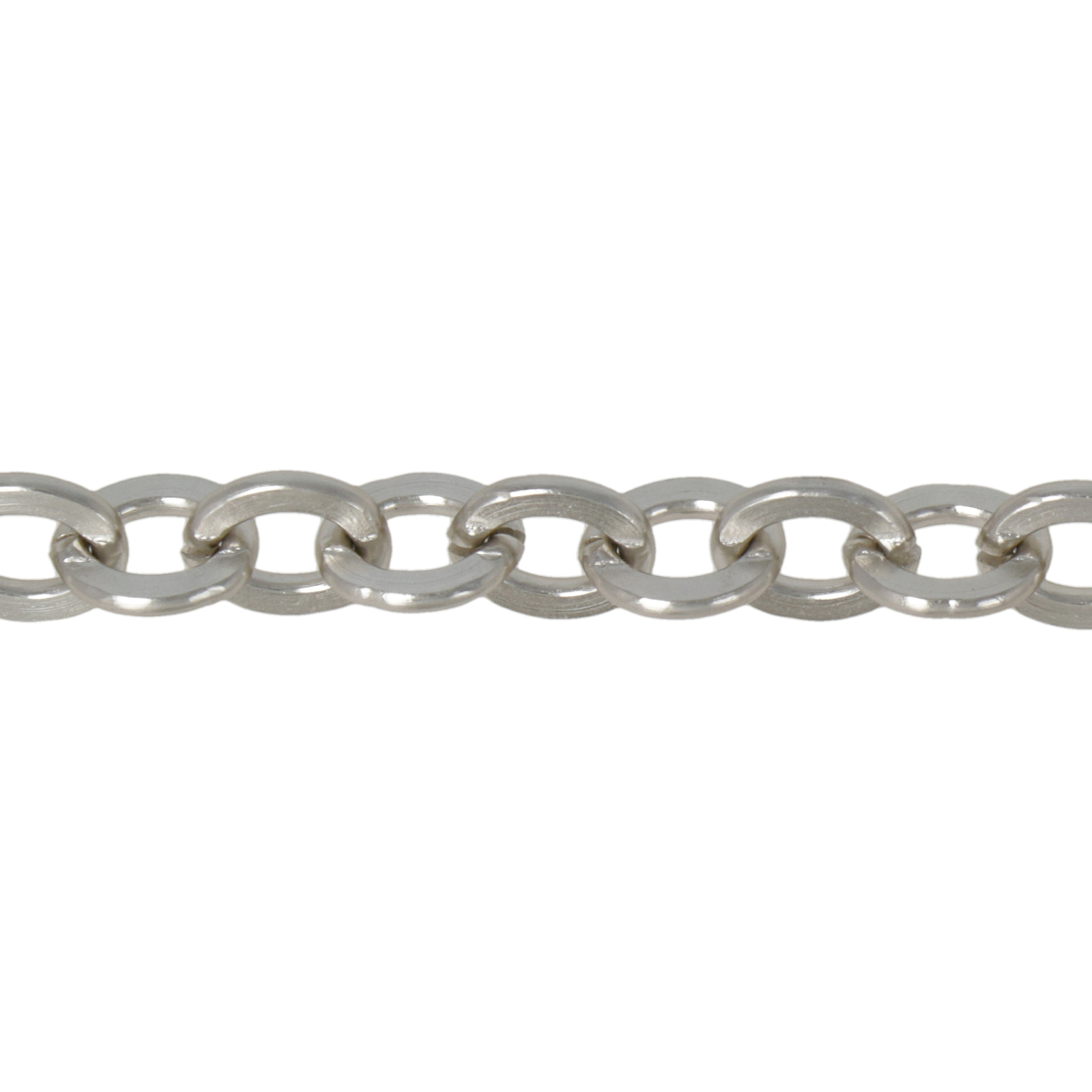 silver color aluminum cable chain - flat 7,5x7mm | 1mt