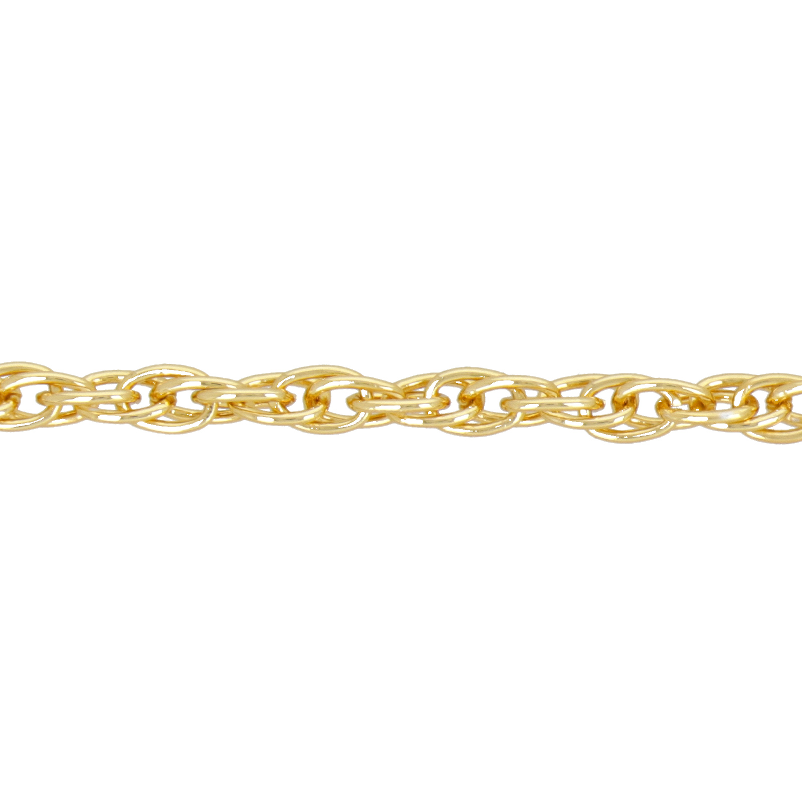 yellow gold color aluminum cord chain - oval 4x3mm | 1mt