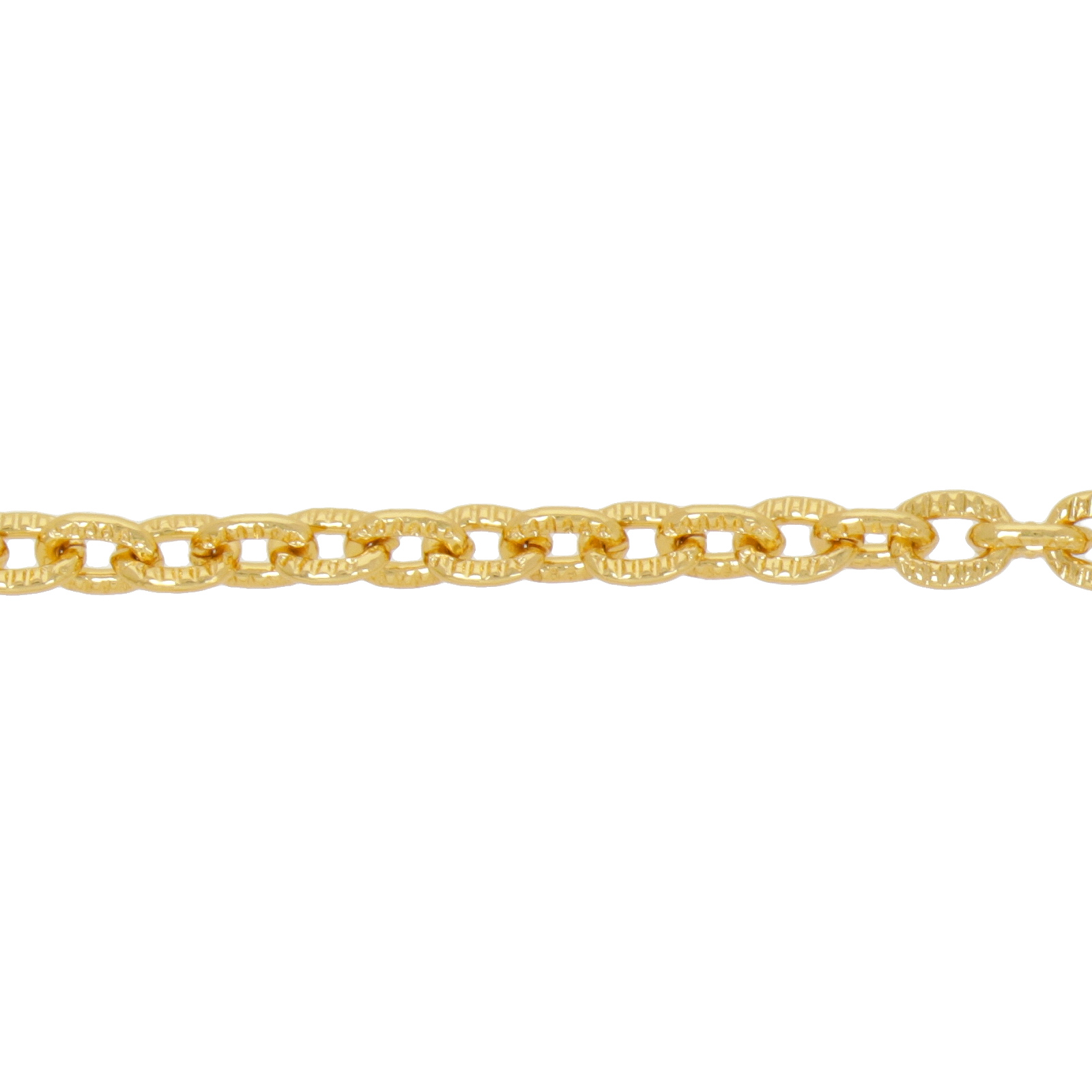 gold color aluminum cable chain - flat stripped 4x3mm | 1mt