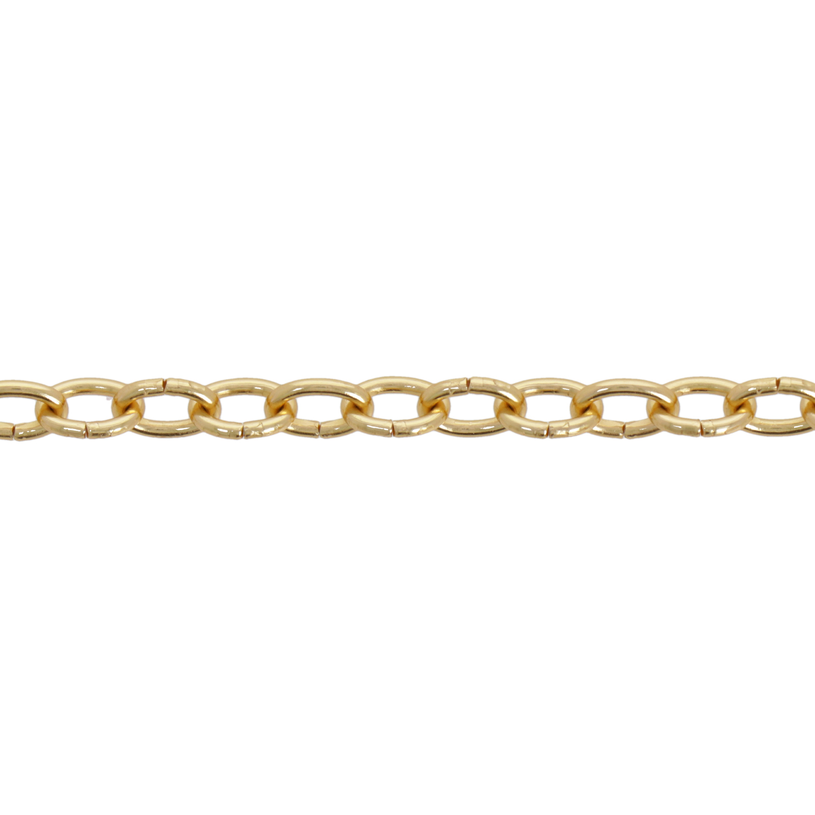 yellow gold color aluminum cable chain - oval 7x5mm | 1mt