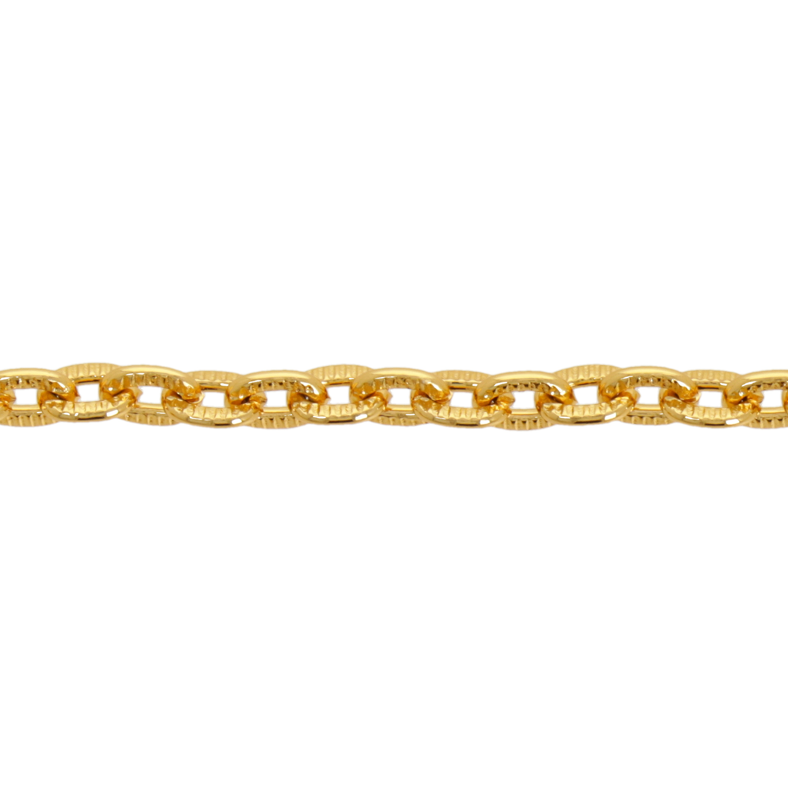 yellow gold color aluminum cable chain - flat stripped 5x4mm | 1mt
