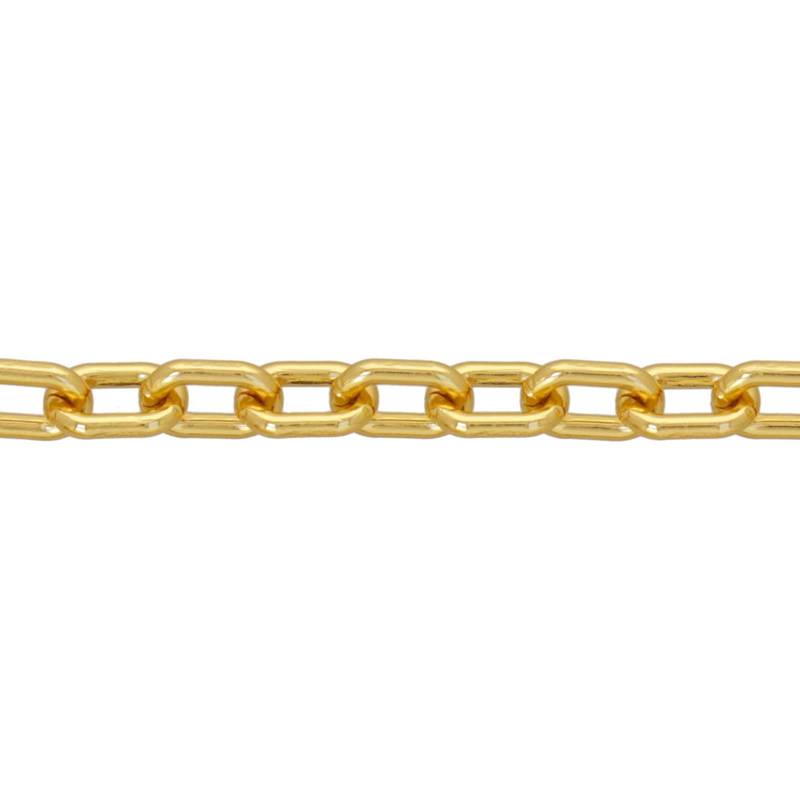 yellow gold color aluminum cable chain - oval 8x5mm | 1mt