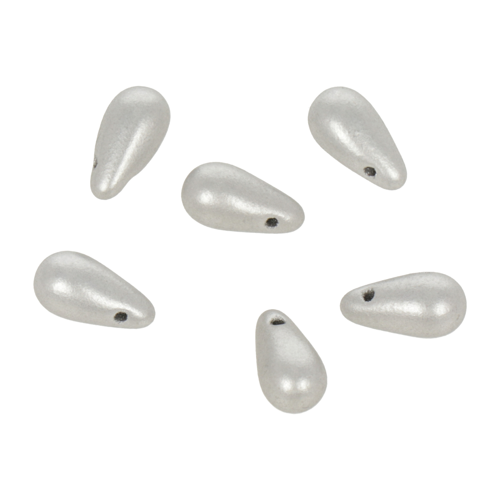 böhmische glas perlen - crystal aluminium side drilled briolette 10x5mm | 50st