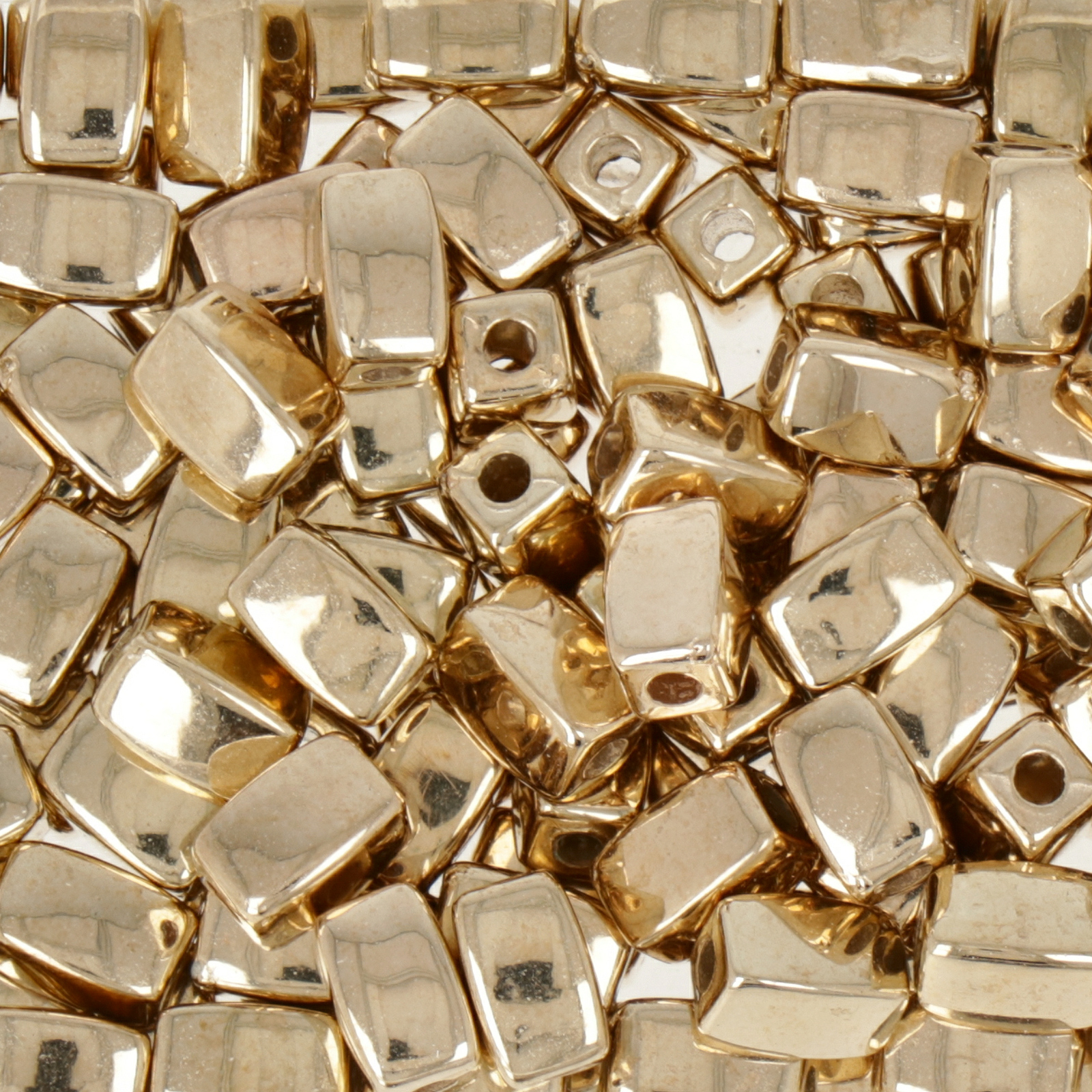 gold metal look synthetic bead smooth rectangle 6x4mm | 200pc