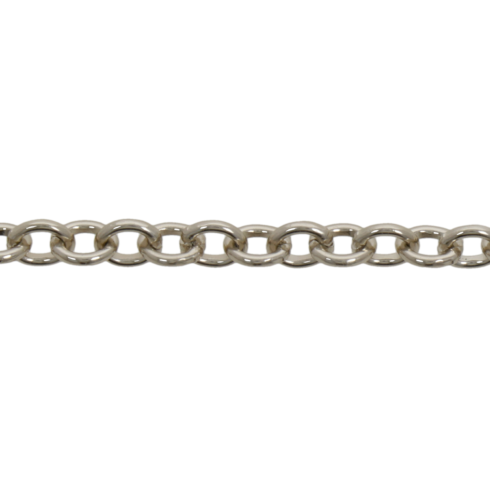 silver color aluminum cable chain - oval 5x4,5mm | 1mt
