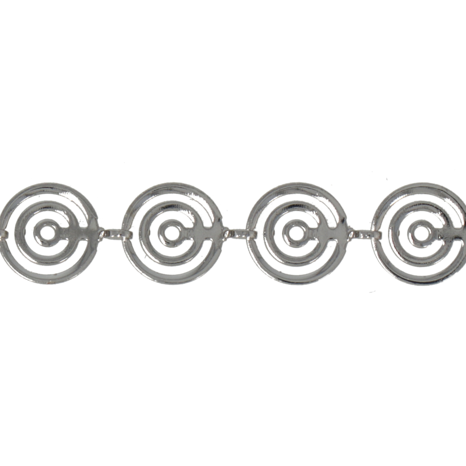 rhodium silver plated link chain circle 8mm | 50cm