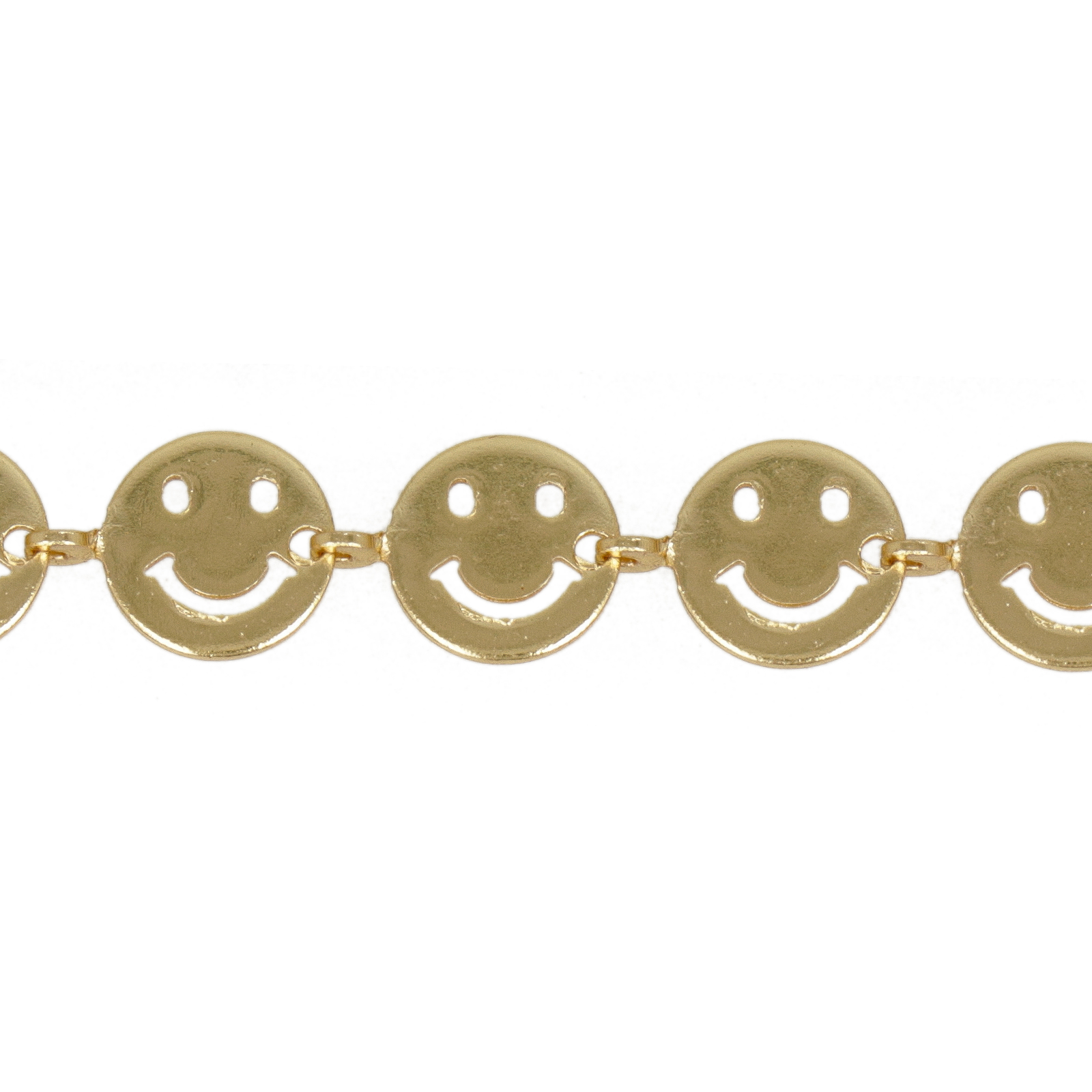 gold plated link chain smile 8mm | 50cm