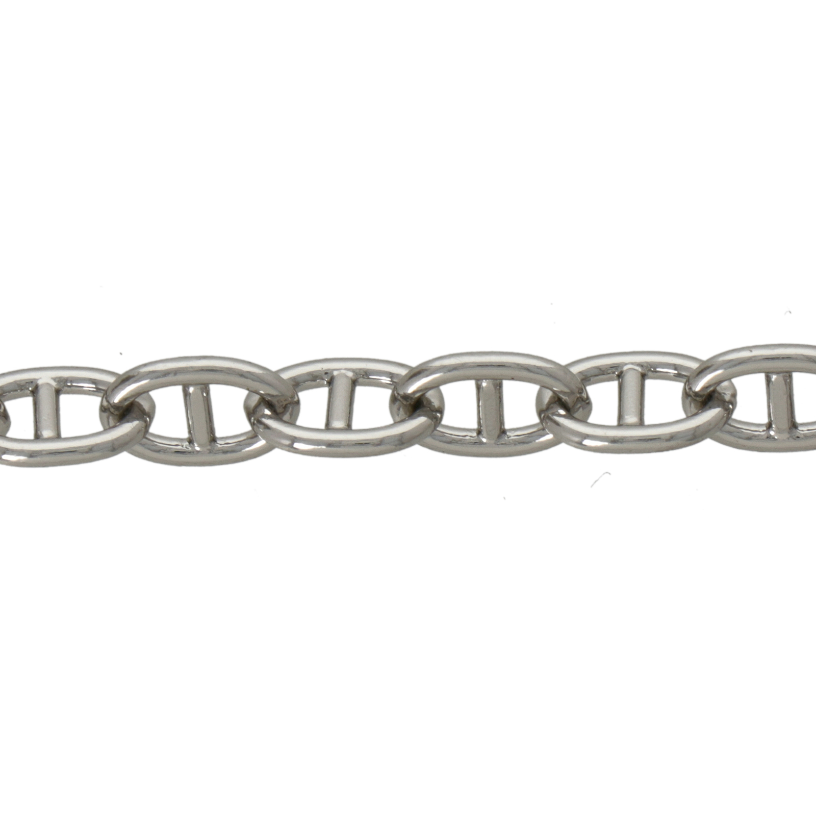 rhodium silver plated marine chain 9x6mm | 50cm