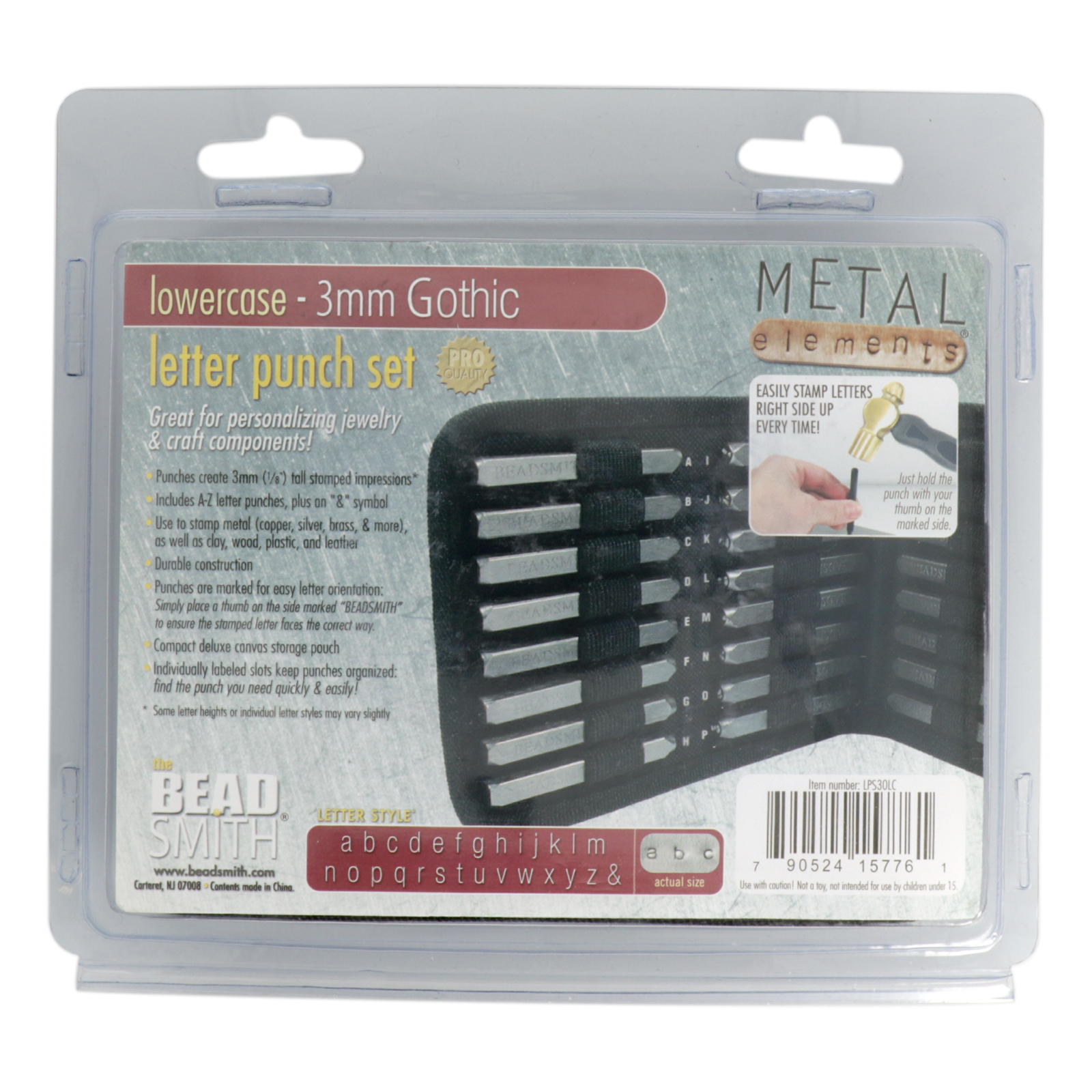 letter stamp gothic alphabet set 3mm lowercase | 1pc