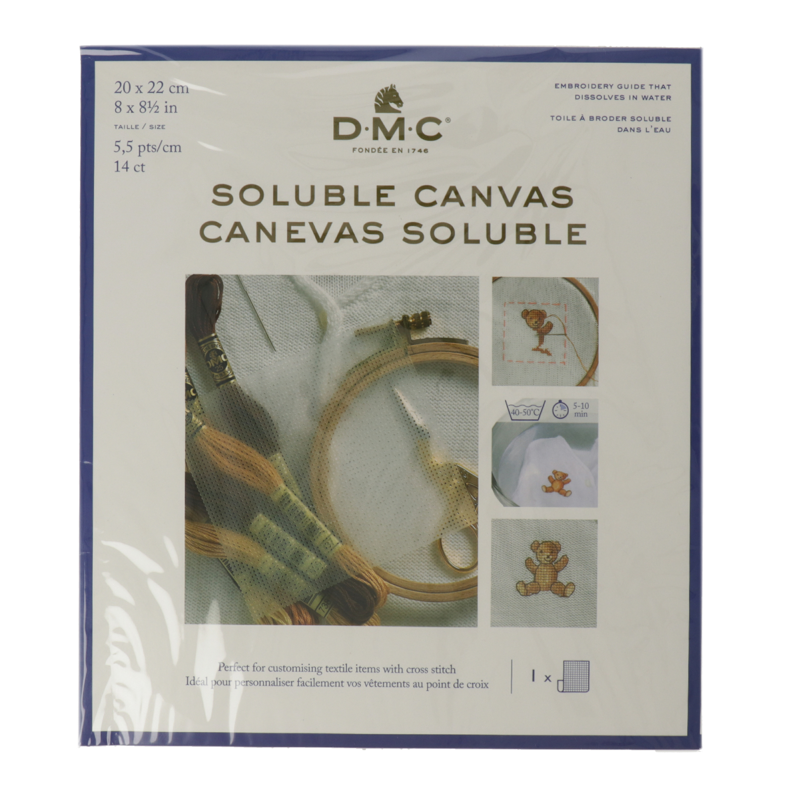 dmc soluble canvas - 5.5pts/cm 22x20cm | 1st