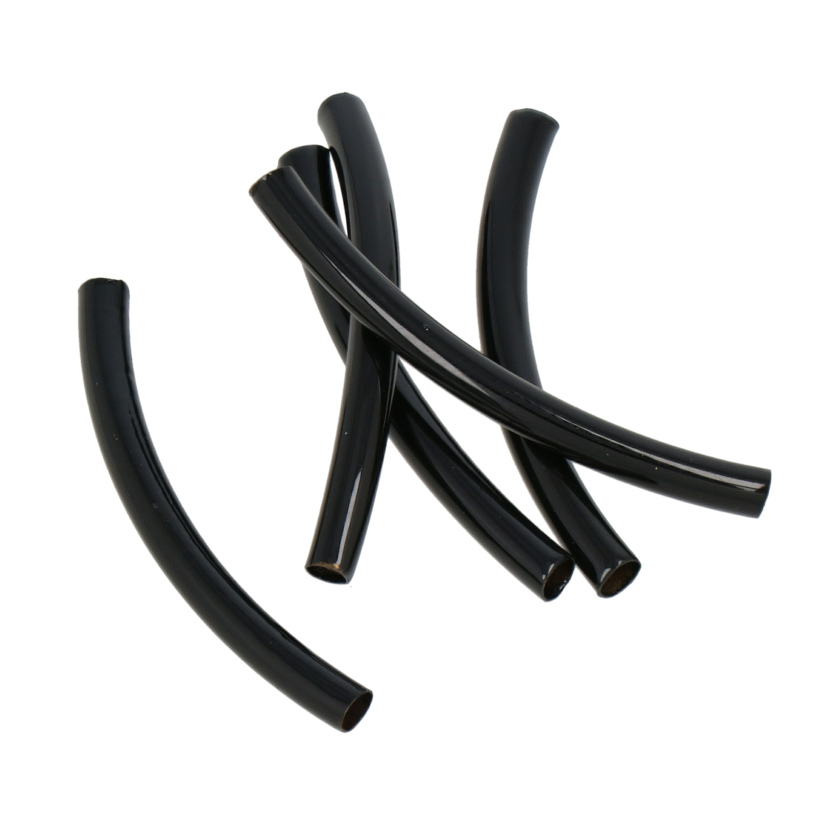 black dyed metal tube 35x3mm (width 2,2mm) | 4pc