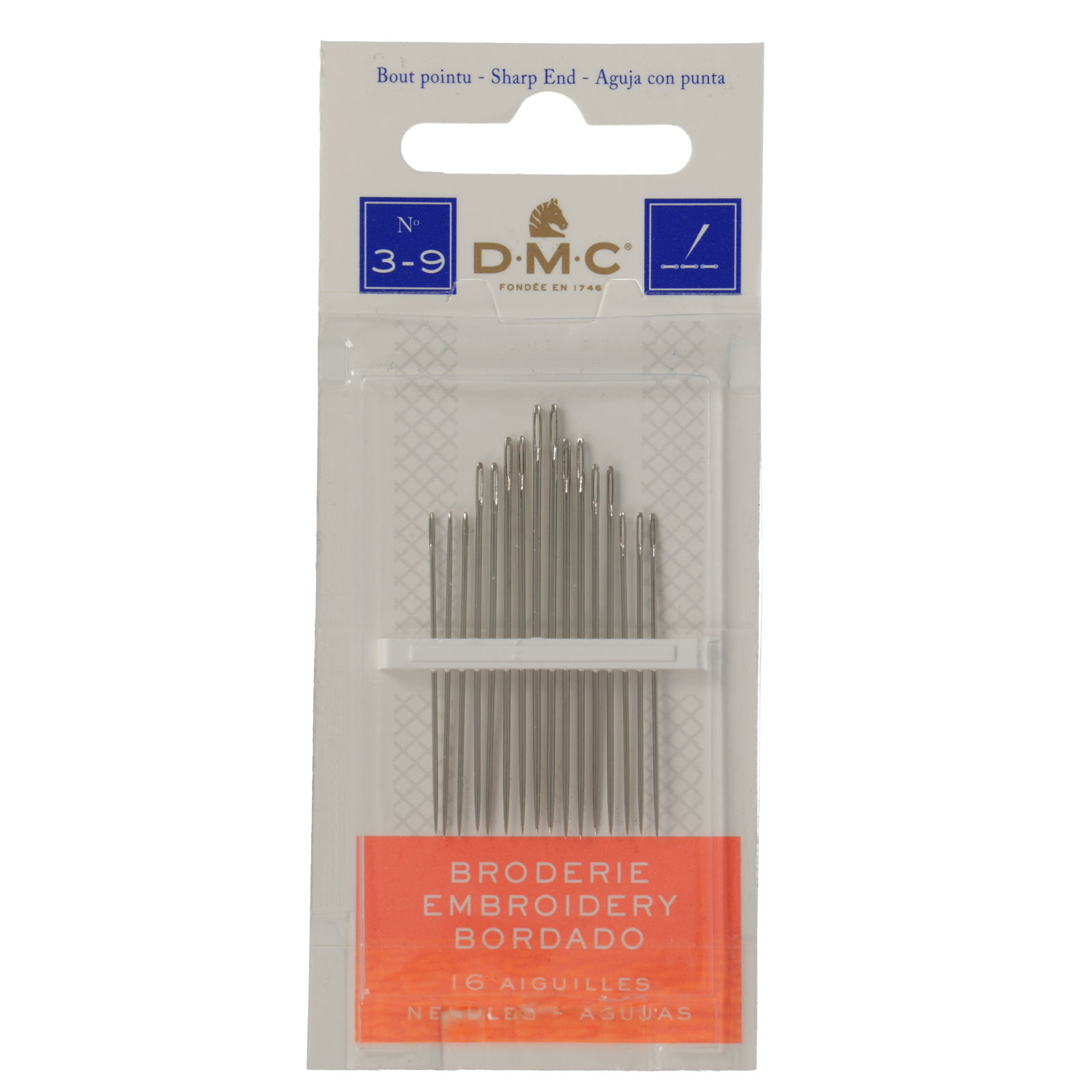 dmc embroidery needles - size 3-9 - 16pcs package | 1pc