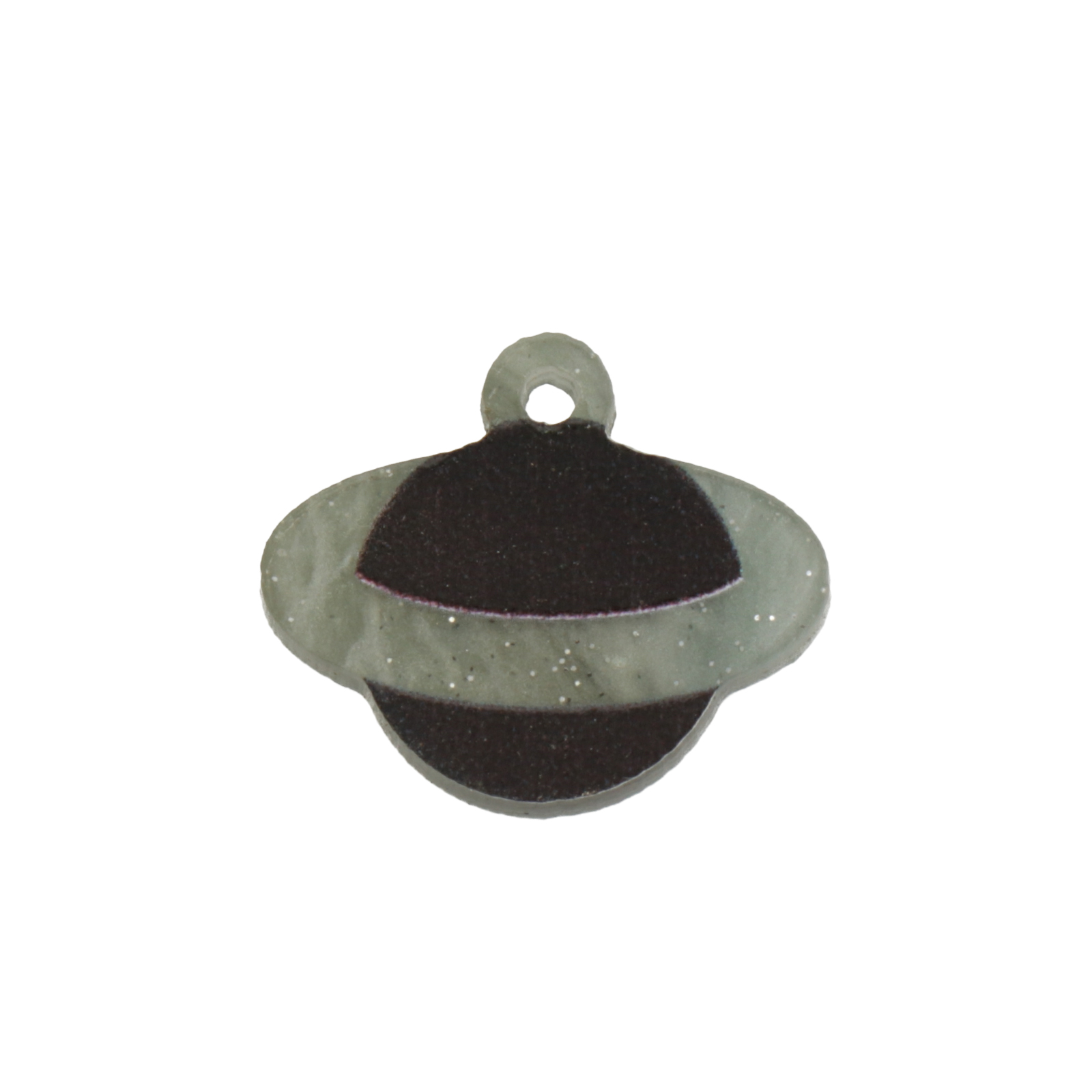 plexiglass charm black saturn 18x11mm | 2pc