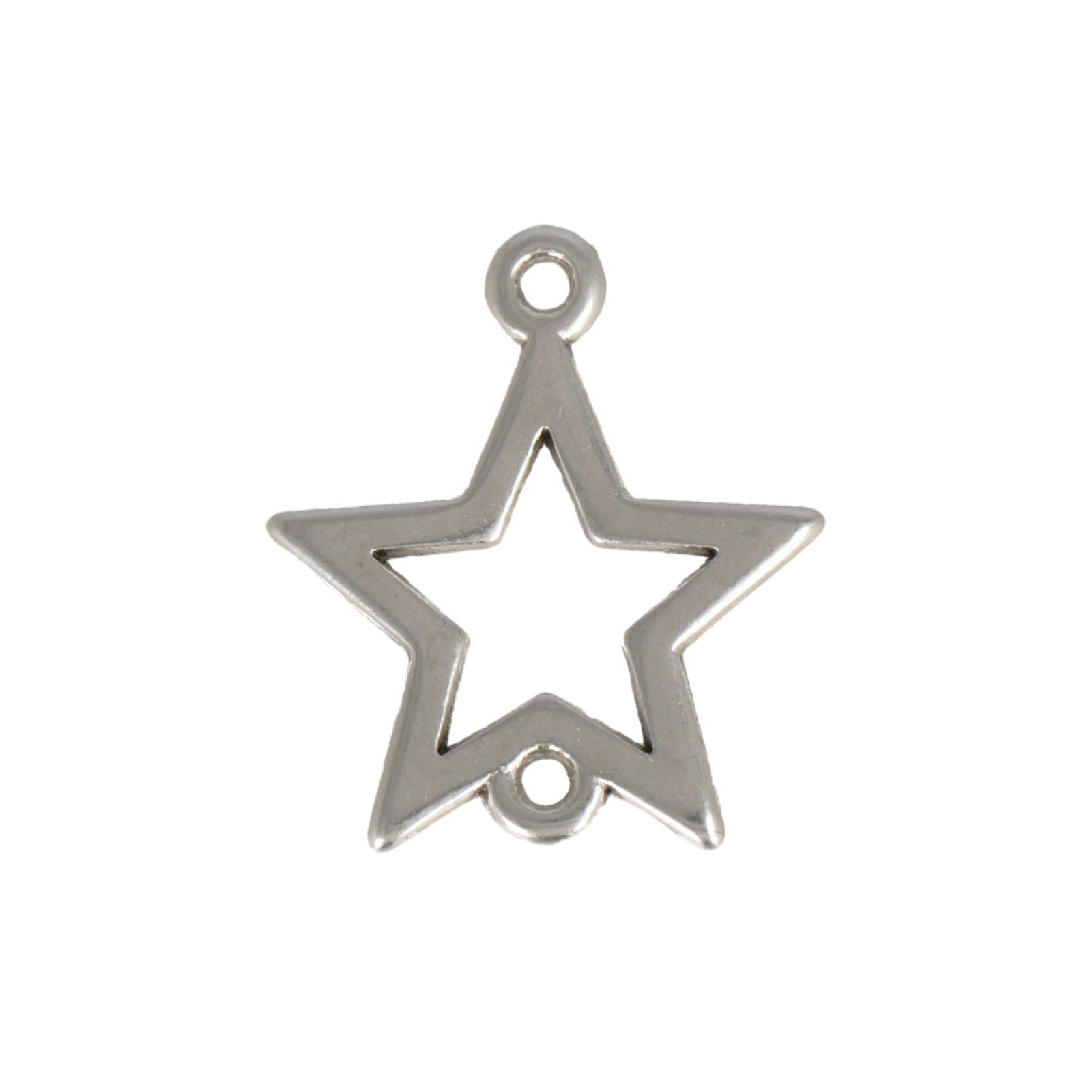 antique silver plated star link 18mm | 2pc