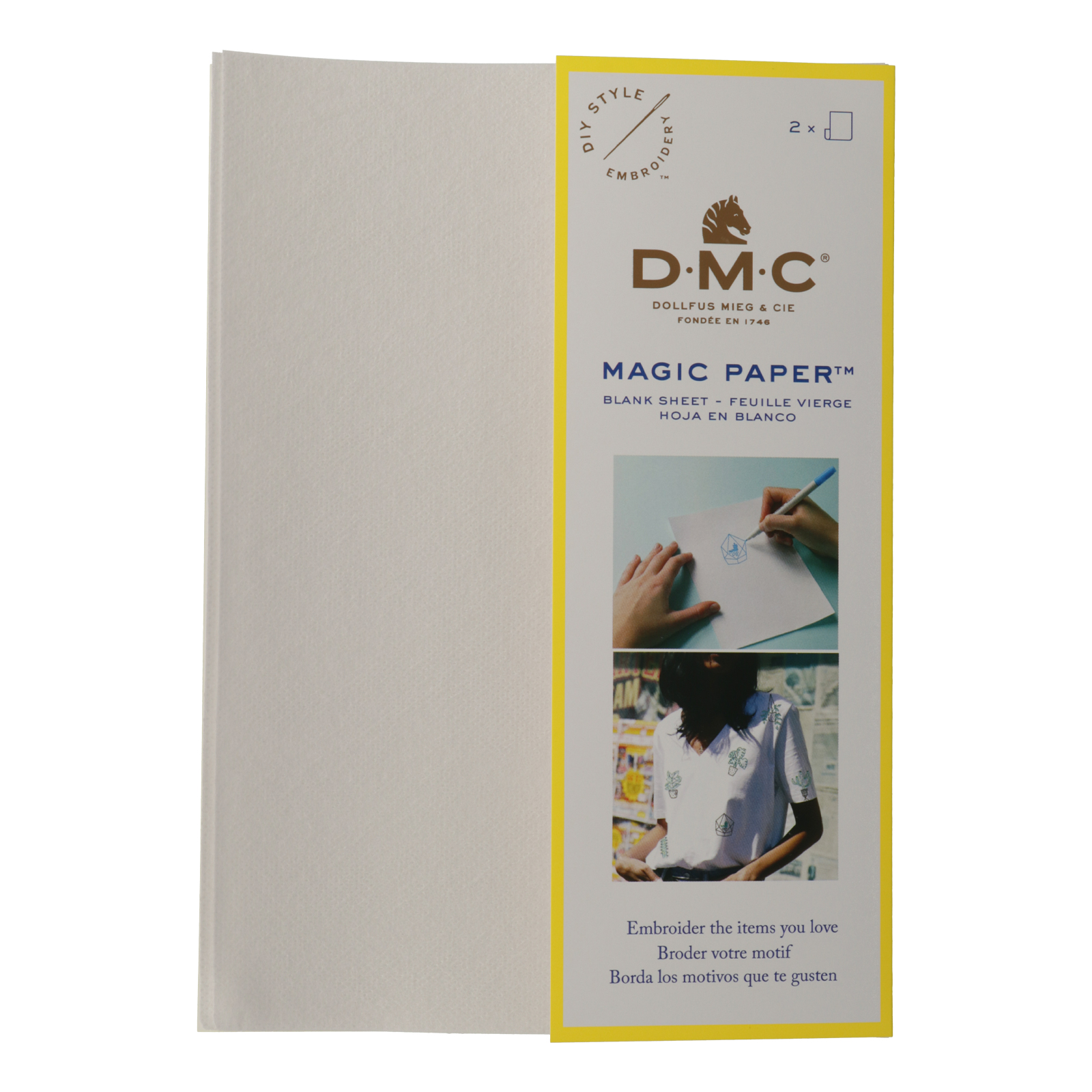 stickerei magic paper dmc - 2 blatt | 1st