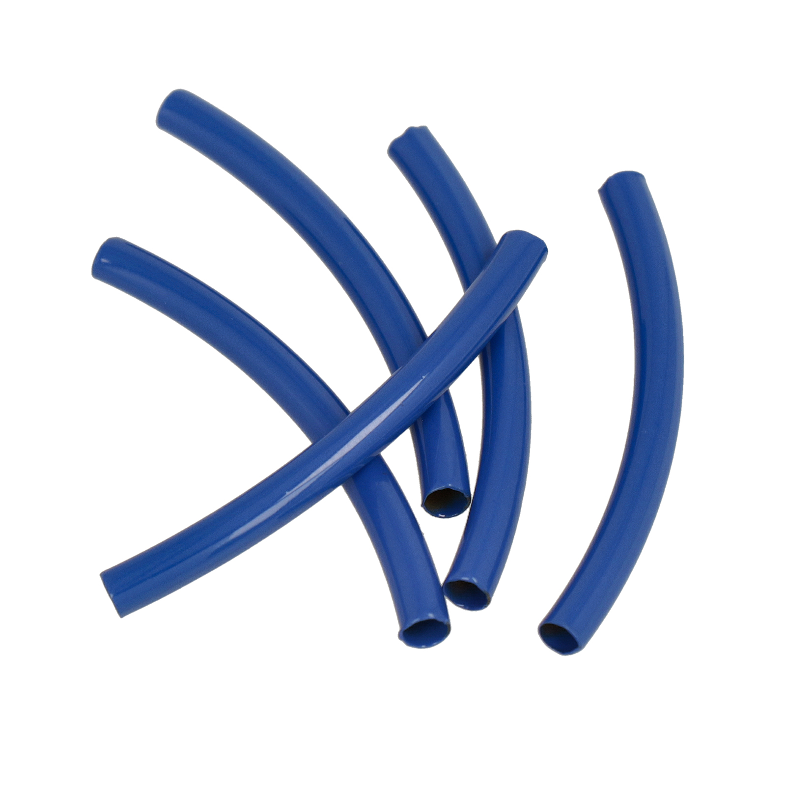blue dyed metal tube 35x3mm (width 2,2mm) | 4pc
