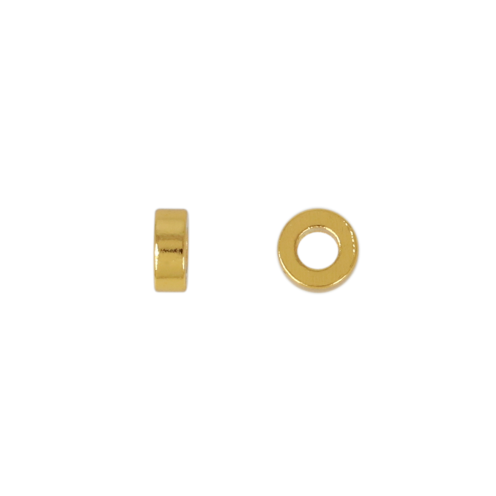 rhodium silver plated heishi spacer bead 4x1,5mm | 10pc