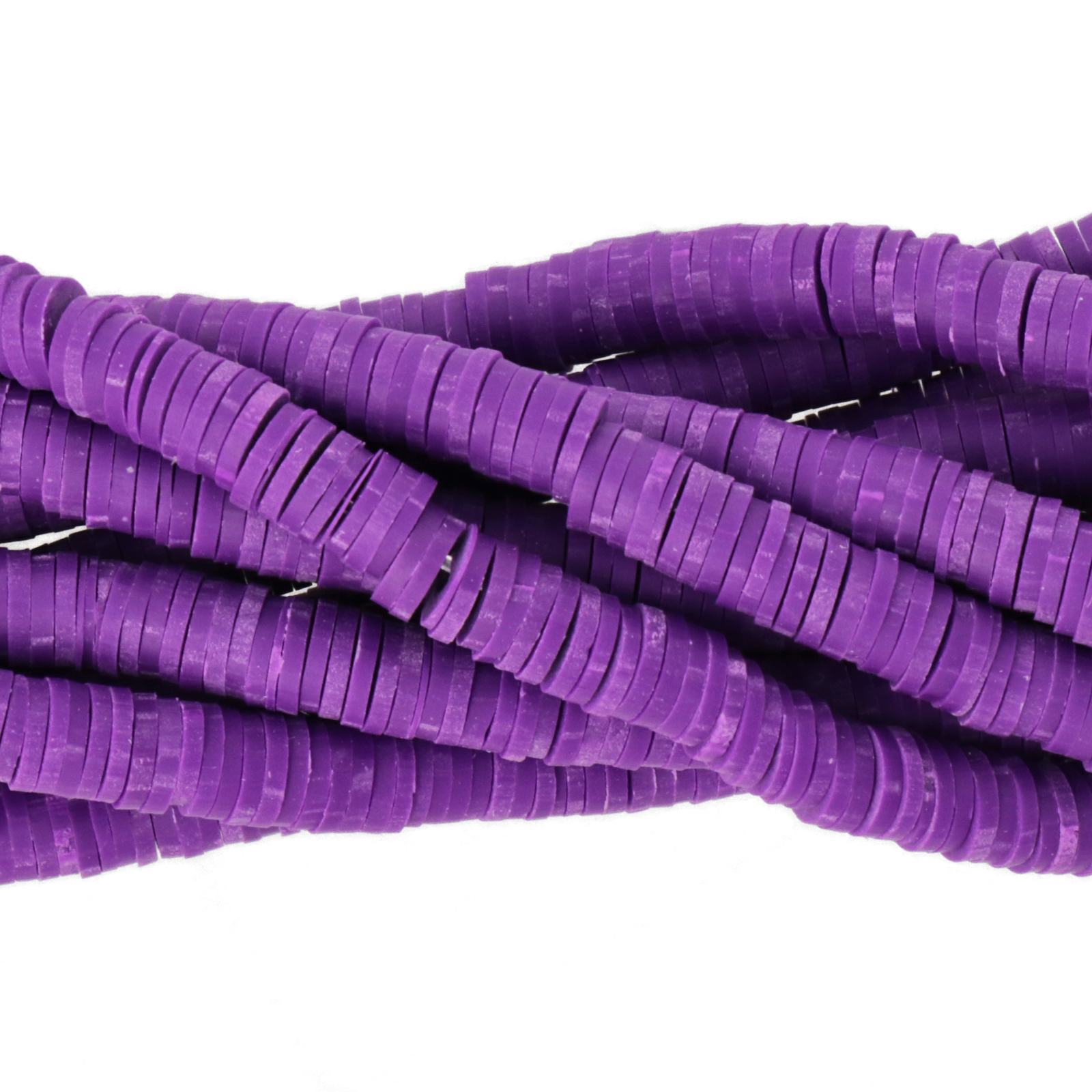 polymer clay heishi beads tweed amethyst 6x1mm | 16-inch strand