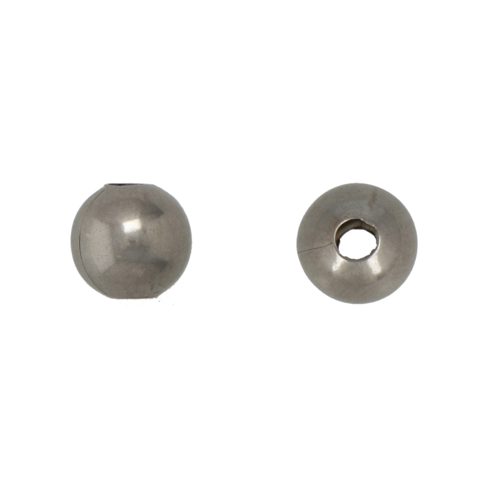 stainless steel satin spacer round bead 8mm - hole 2,7mm | 24pc