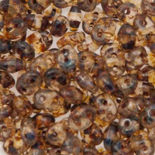 superduo seed beads 5x2,5mm - crystal picasso | 10gr