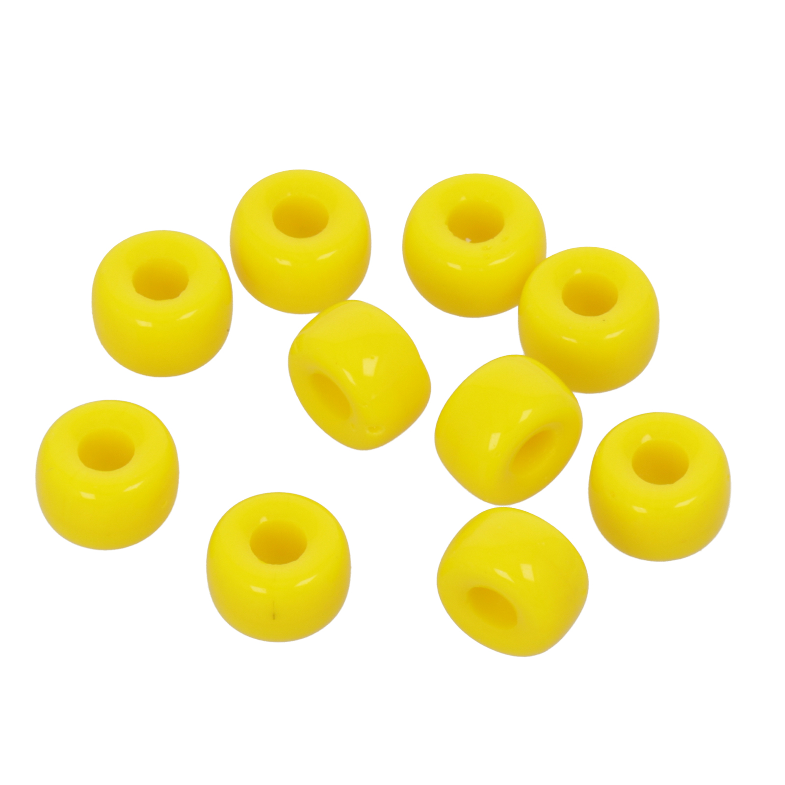 czech glass pony beads - opaque yellow 9mm | 20pc