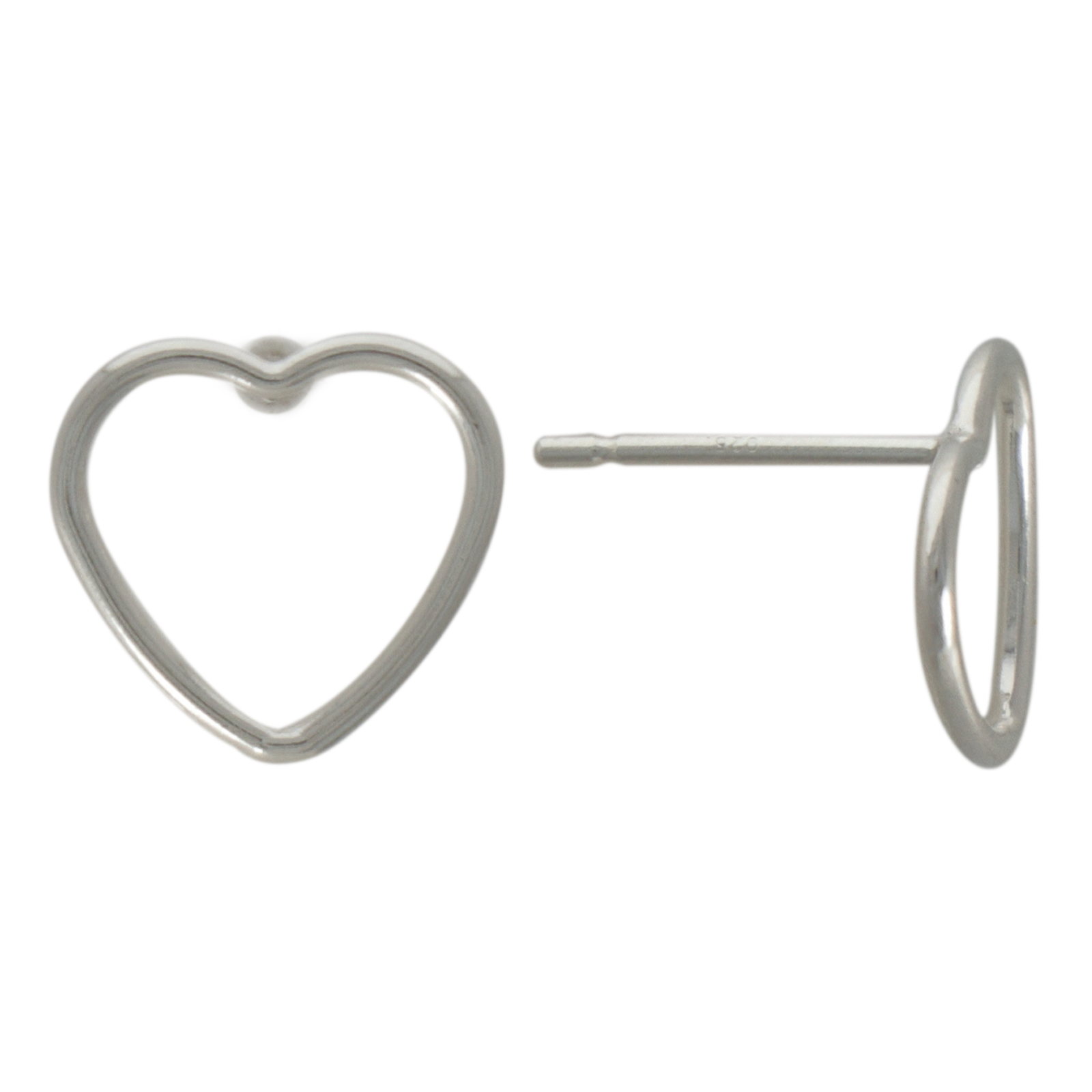 sterling silver heart post earring 10mm | 2pc