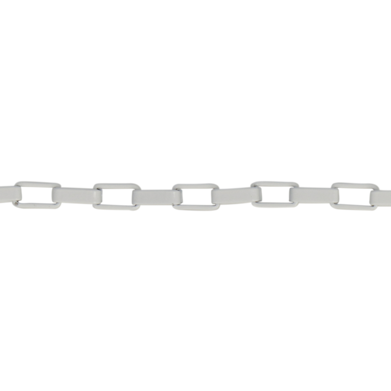white enamelled brass box chain 5x2,5mm | 50cm