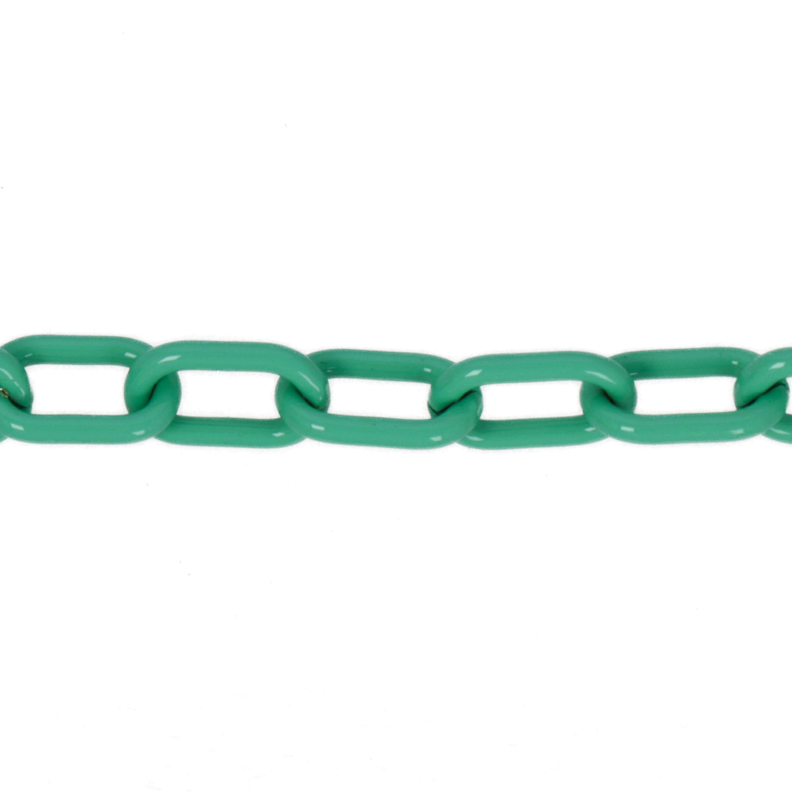 green enamelled brass oval cable chain 10x6mm | 50cm